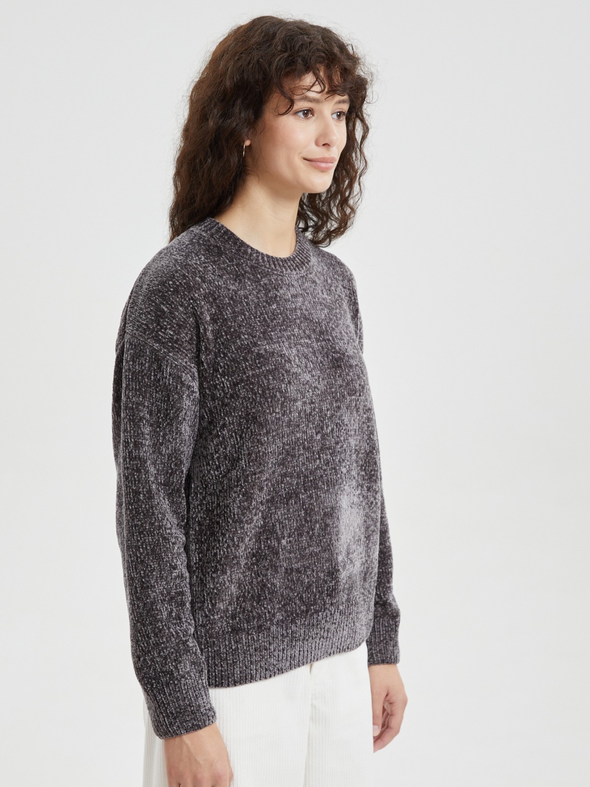 Вязаный бархатистый джемпер