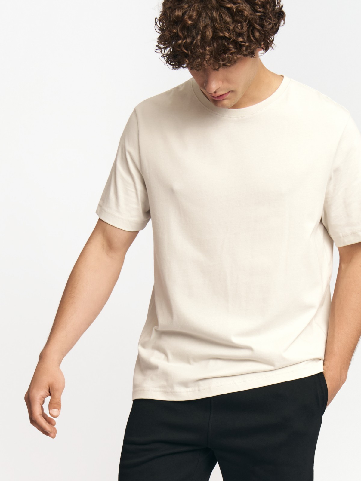 Футболка из хлопка с круглым вырезом