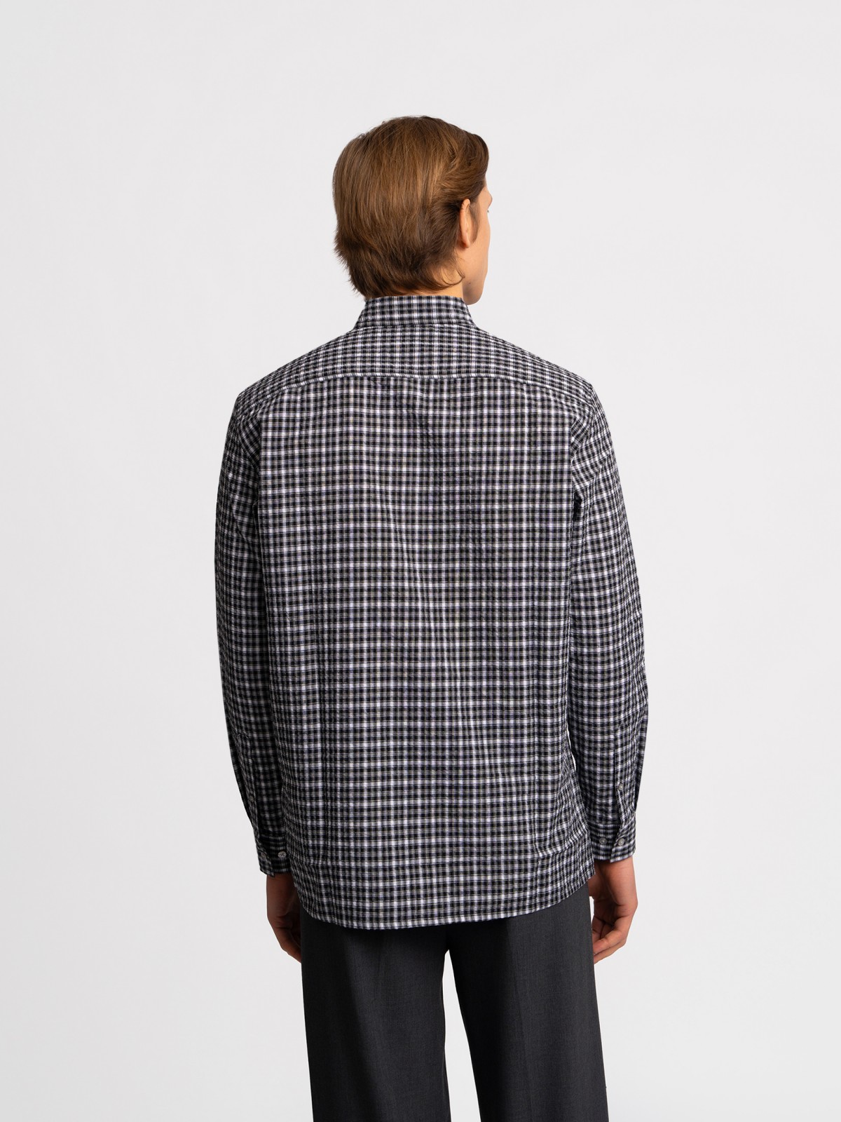 Рубашка в клетку с длинным рукавом