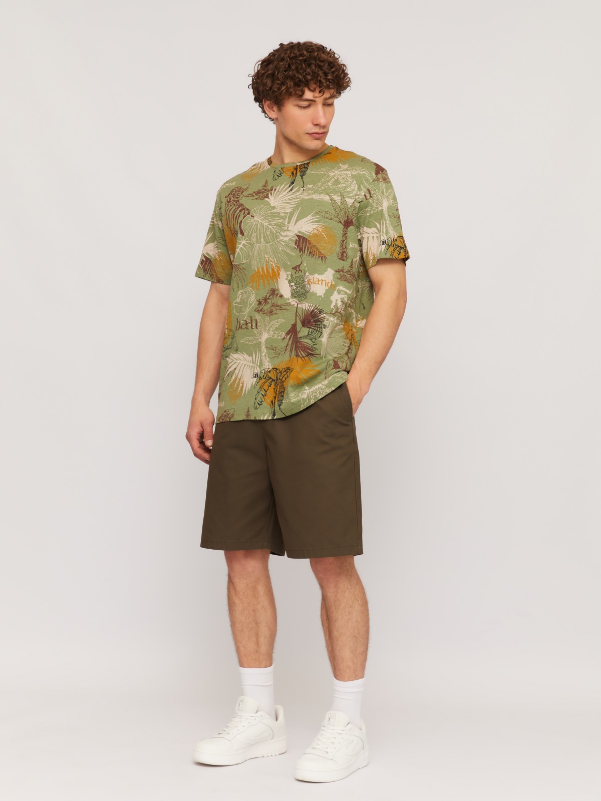 Удлинённые шорты на резинке из хлопка