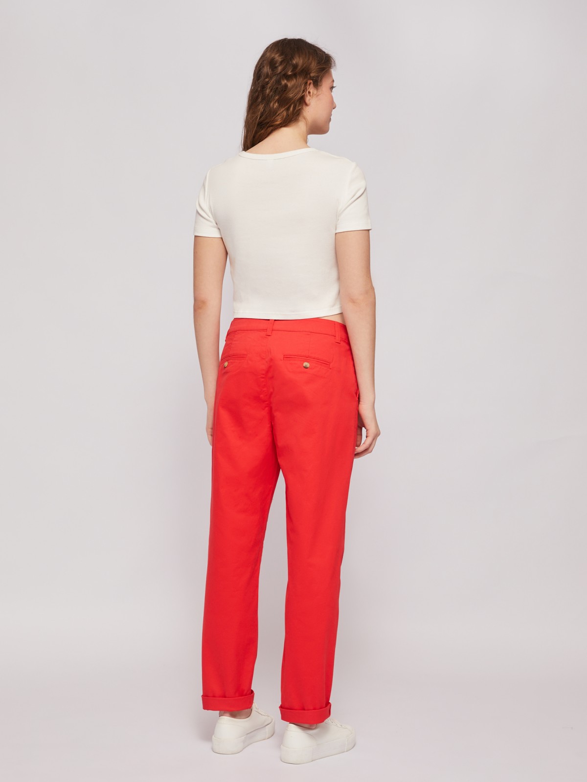 Брюки-чинос из хлопка со средней талией Брюки-чинос из хлопка со средней талией