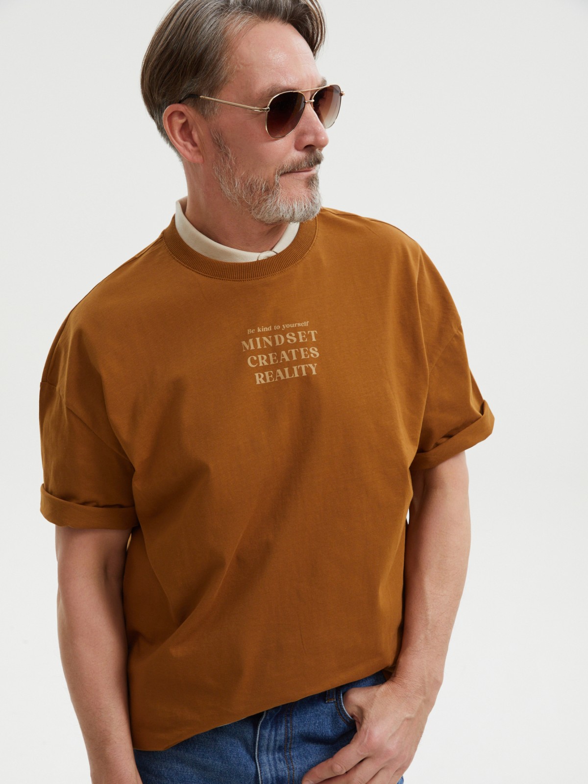 Футболка оверсайз из хлопка с надписью