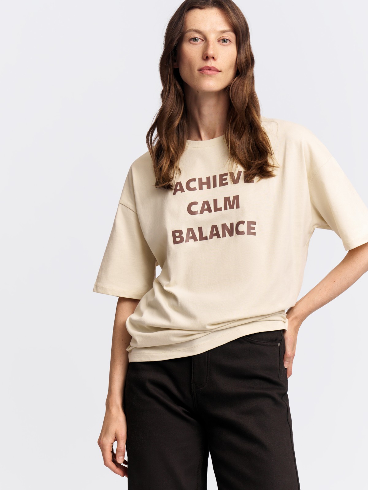 Футболка оверсайз из хлопка с принтом