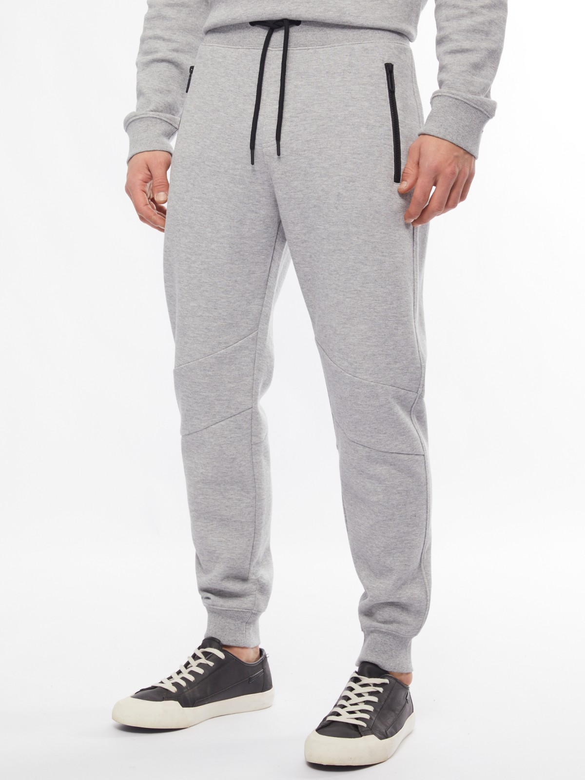 Трикотажные брюки-джоггеры в спортивном стиле zolla 014217679033, цвет серый, размер M - фото 2