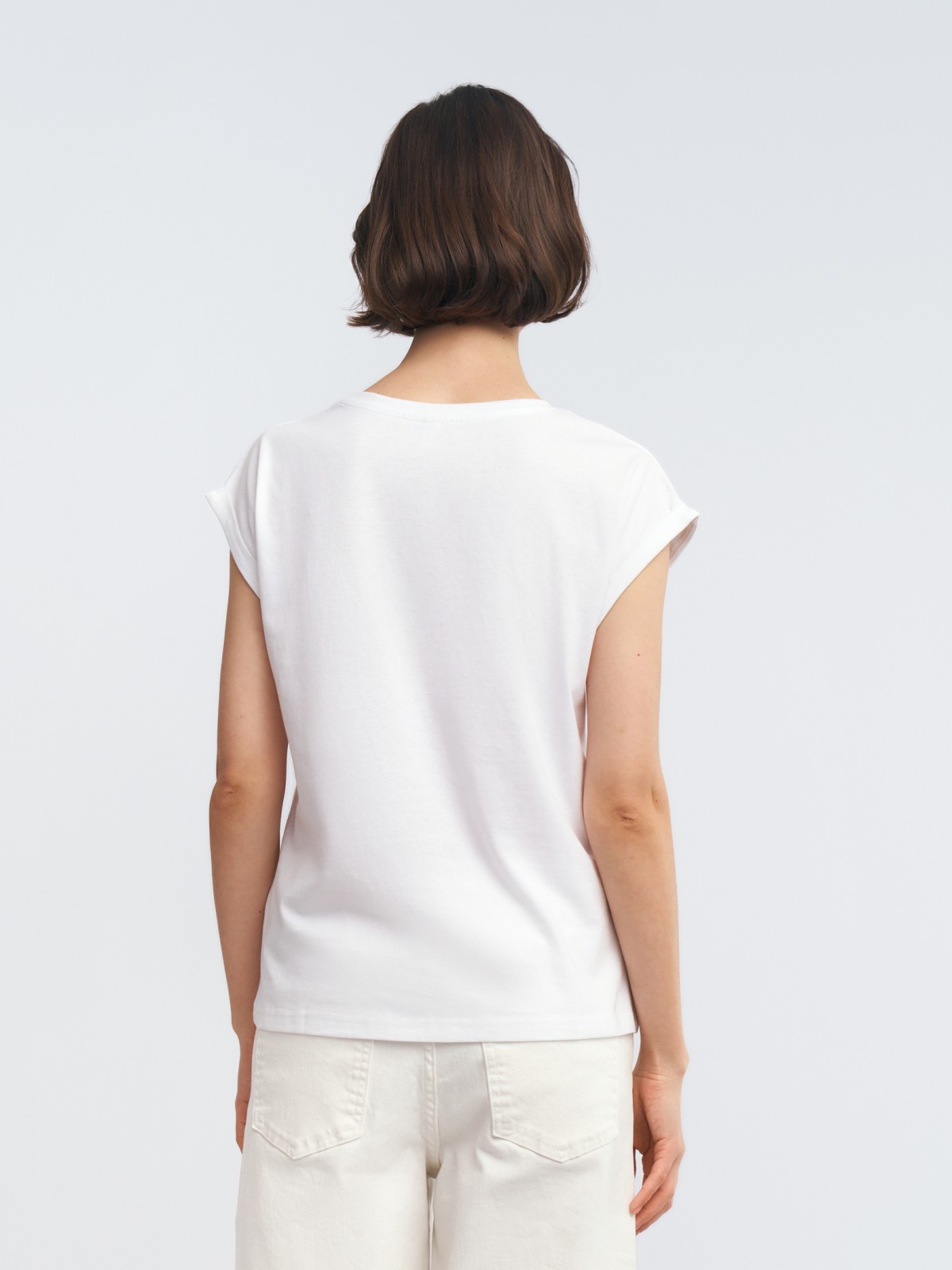 Футболка из хлопка с принтом-надписью