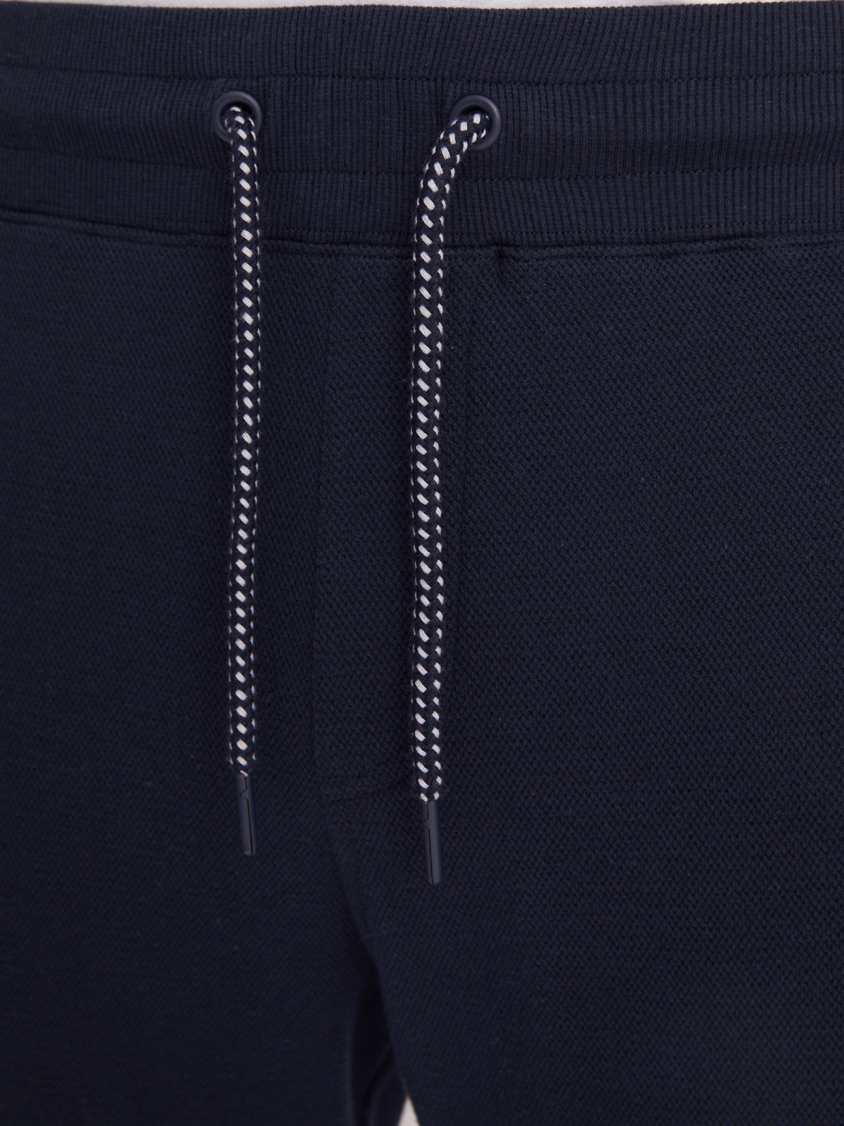 Трикотажные брюки-джоггеры в спортивном стиле zolla 21331762F012, цвет синий, размер XXL - фото 4