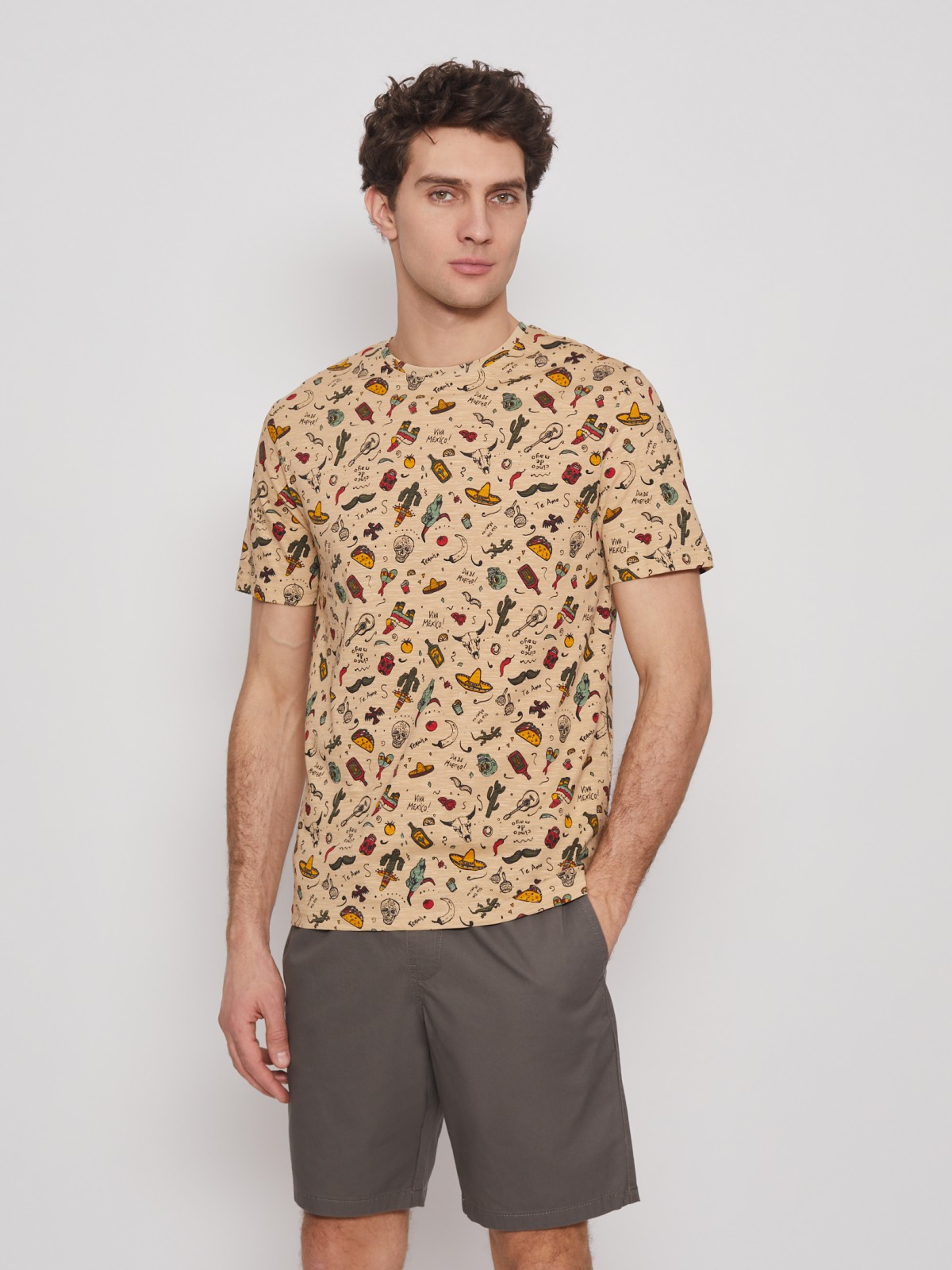 Футболка из хлопка с принтом