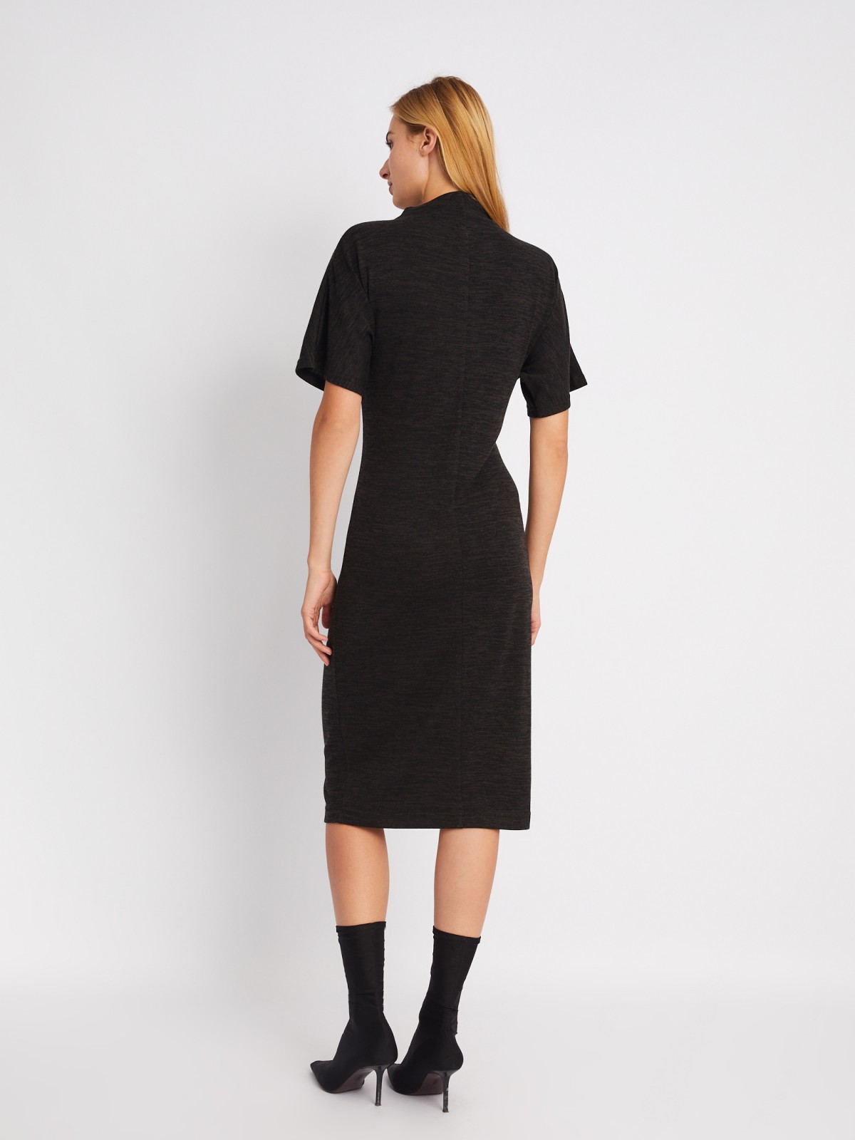 Платье длины миди с акцентным вырезом zolla 02411819F201, цвет черный, размер S - фото 6