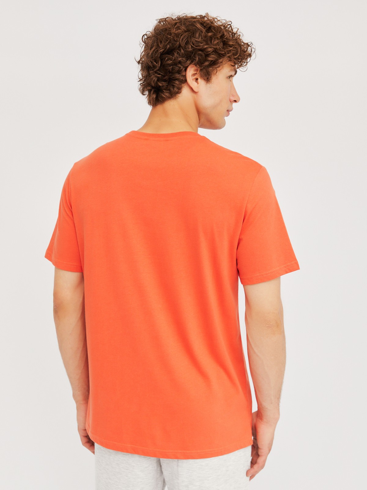 Футболка прямого силуэта из хлопка