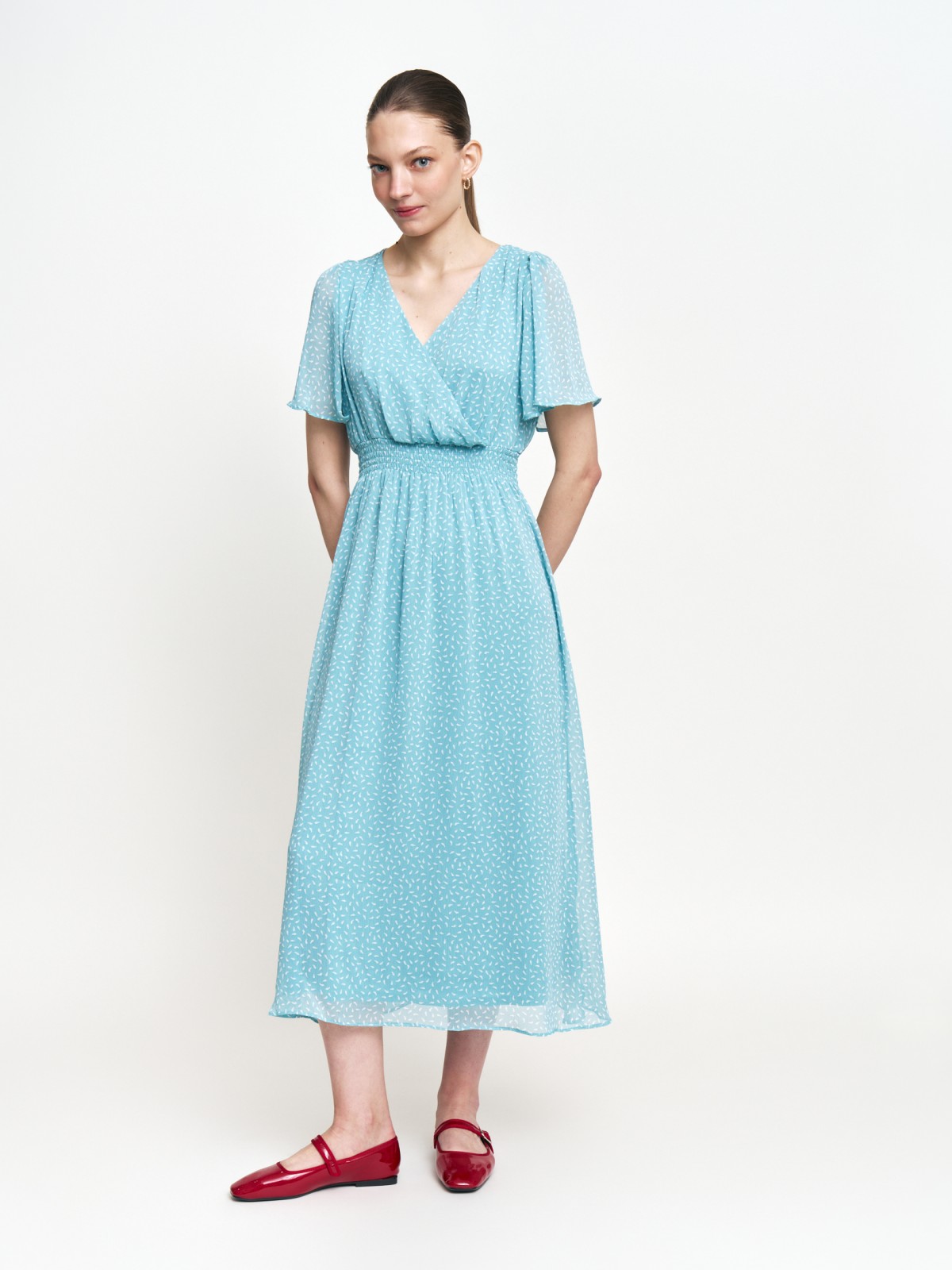 Шифоновое платье с принтом