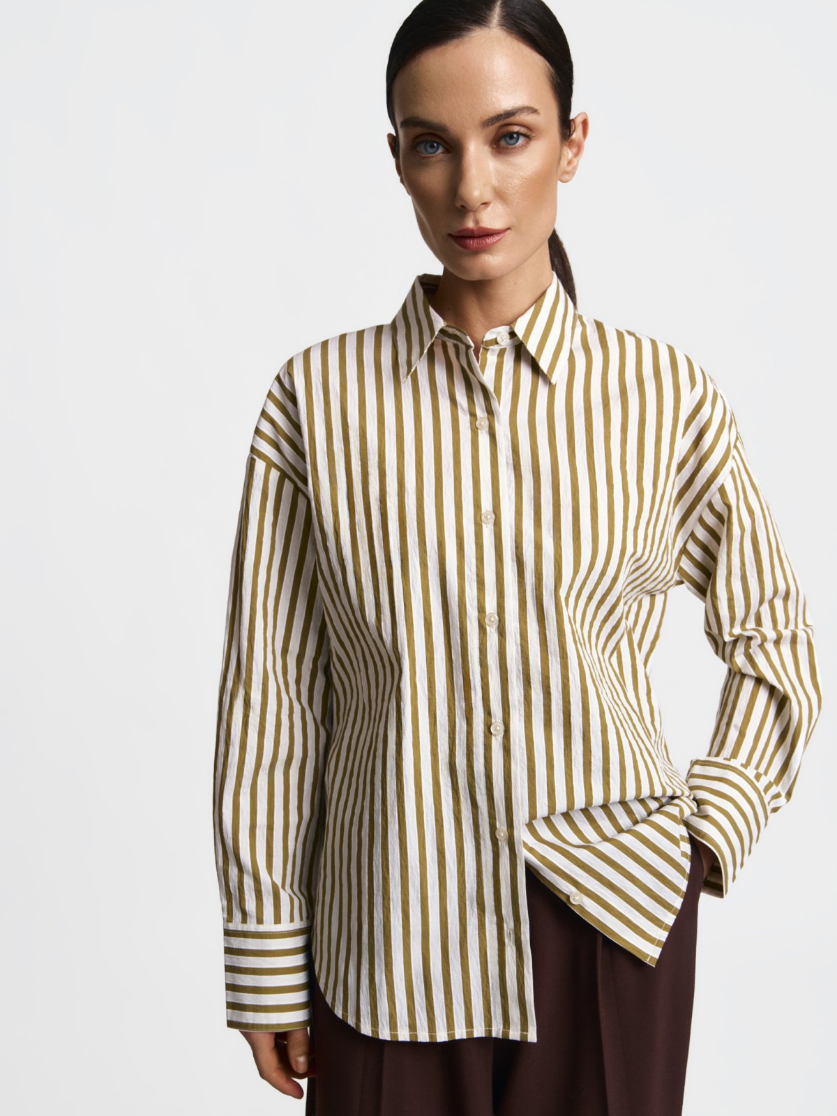 Рубашка свободного фасона в полоску