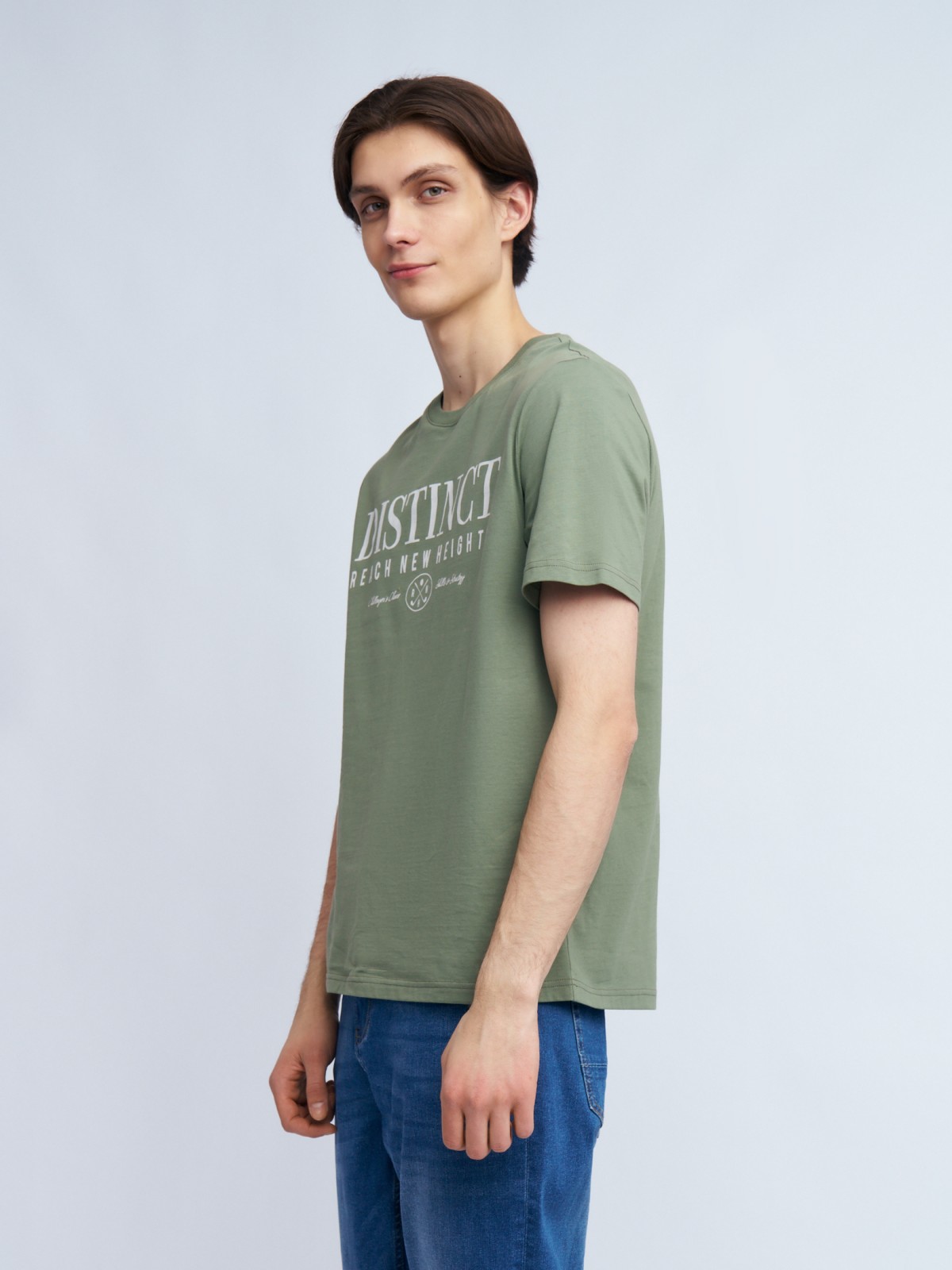 Футболка из хлопка с принтом-надписью