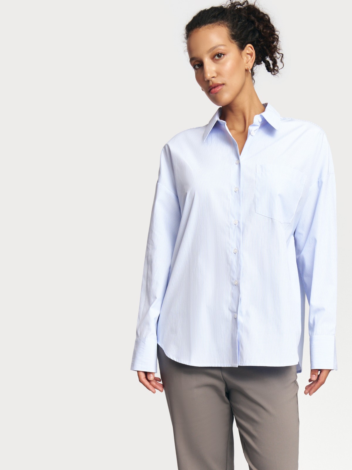 Рубашка свободного силуэта в полоску