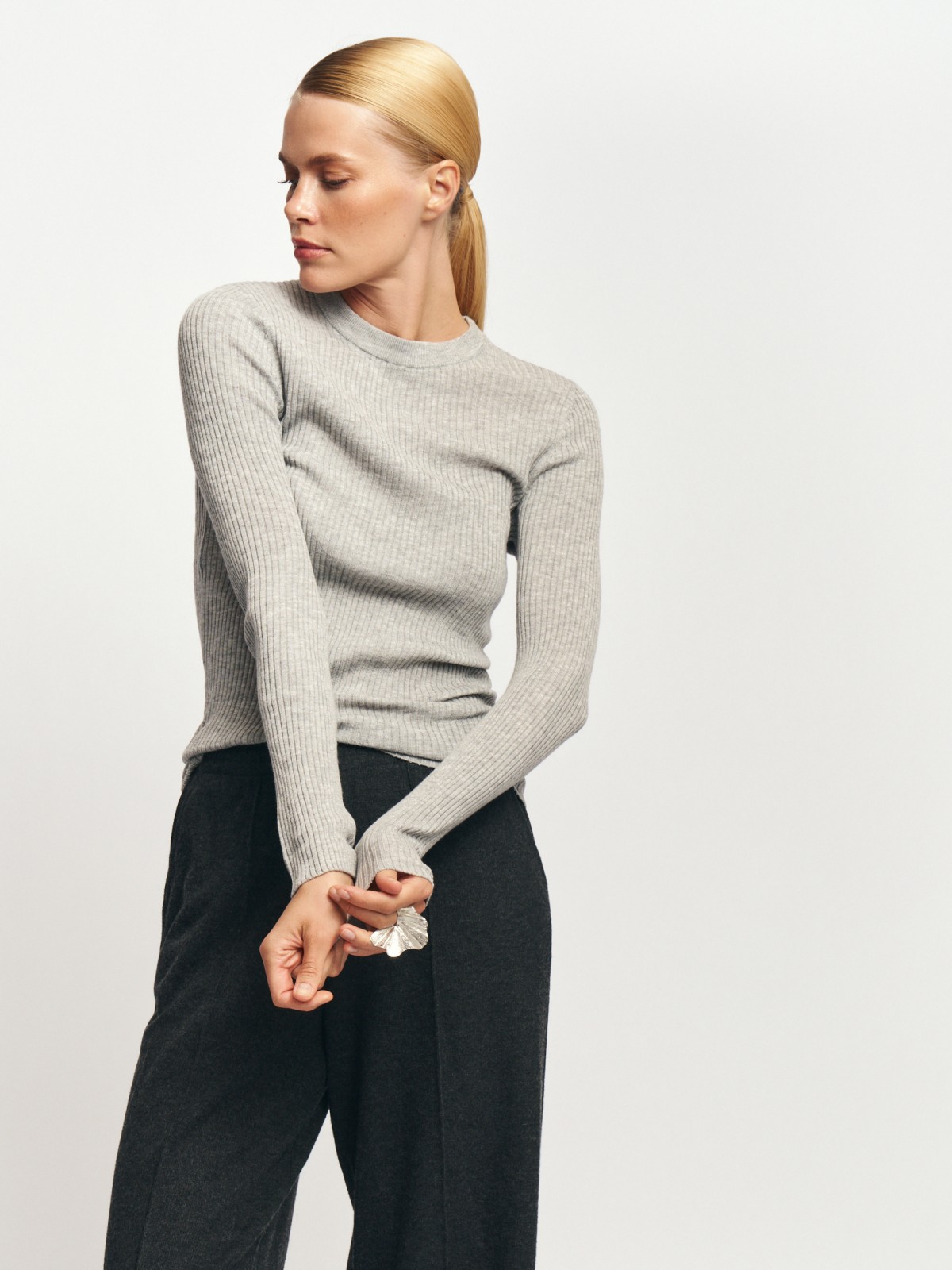 Вязаный лонгслив лапша