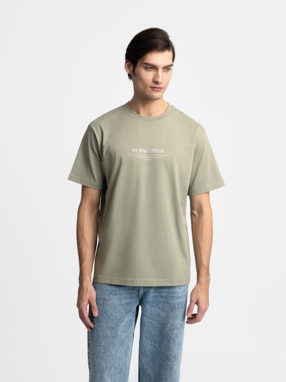 Футболка из хлопка с принтом-надписью