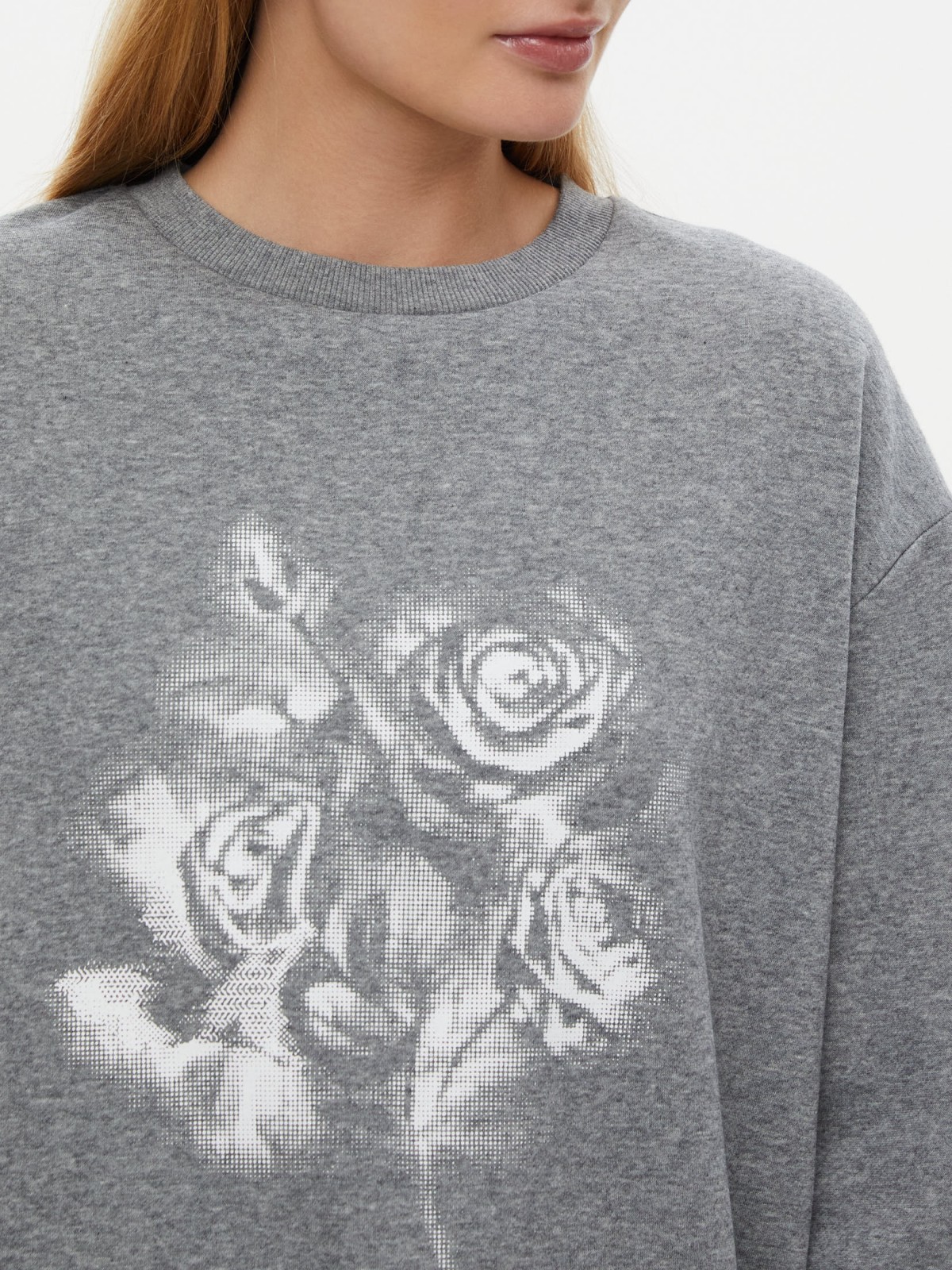 Утеплённый свитшот с начёсом и принтом