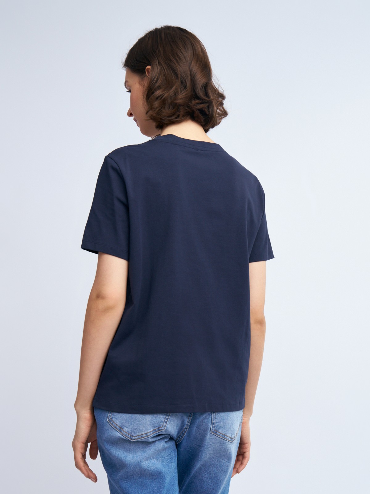 Футболка из хлопка с металлическим декором