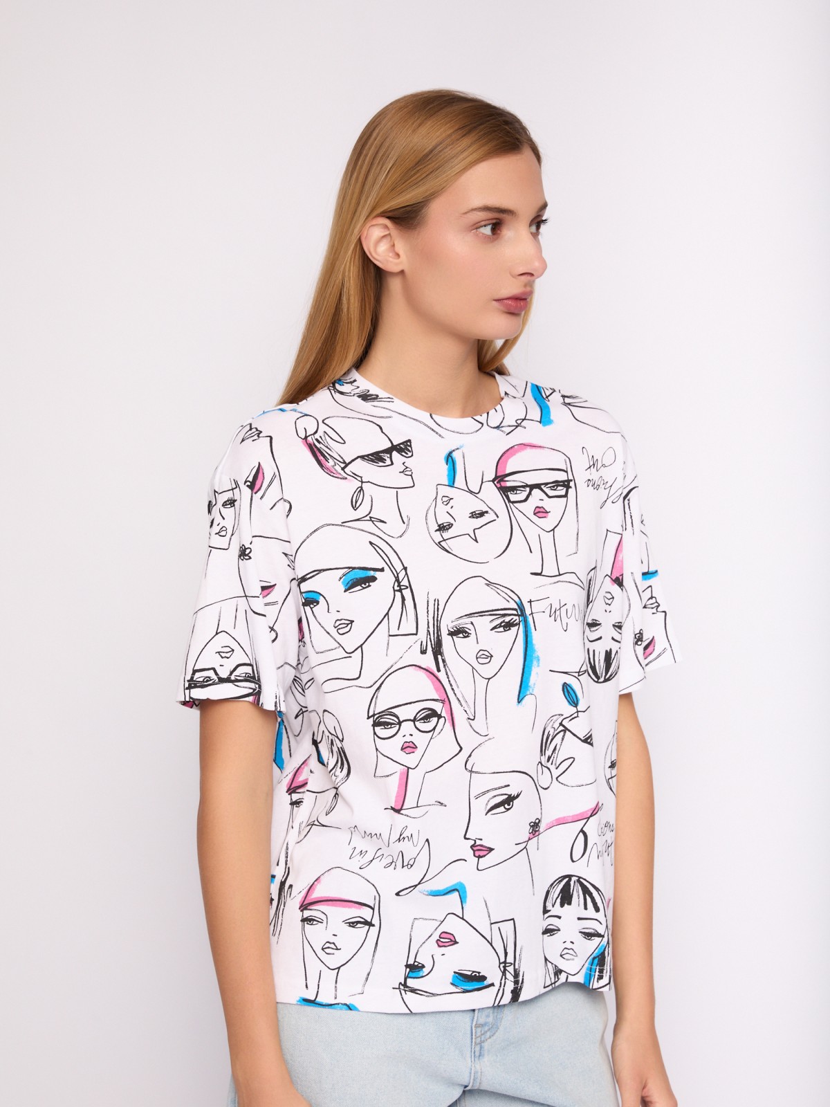 Футболка из хлопка с принтом