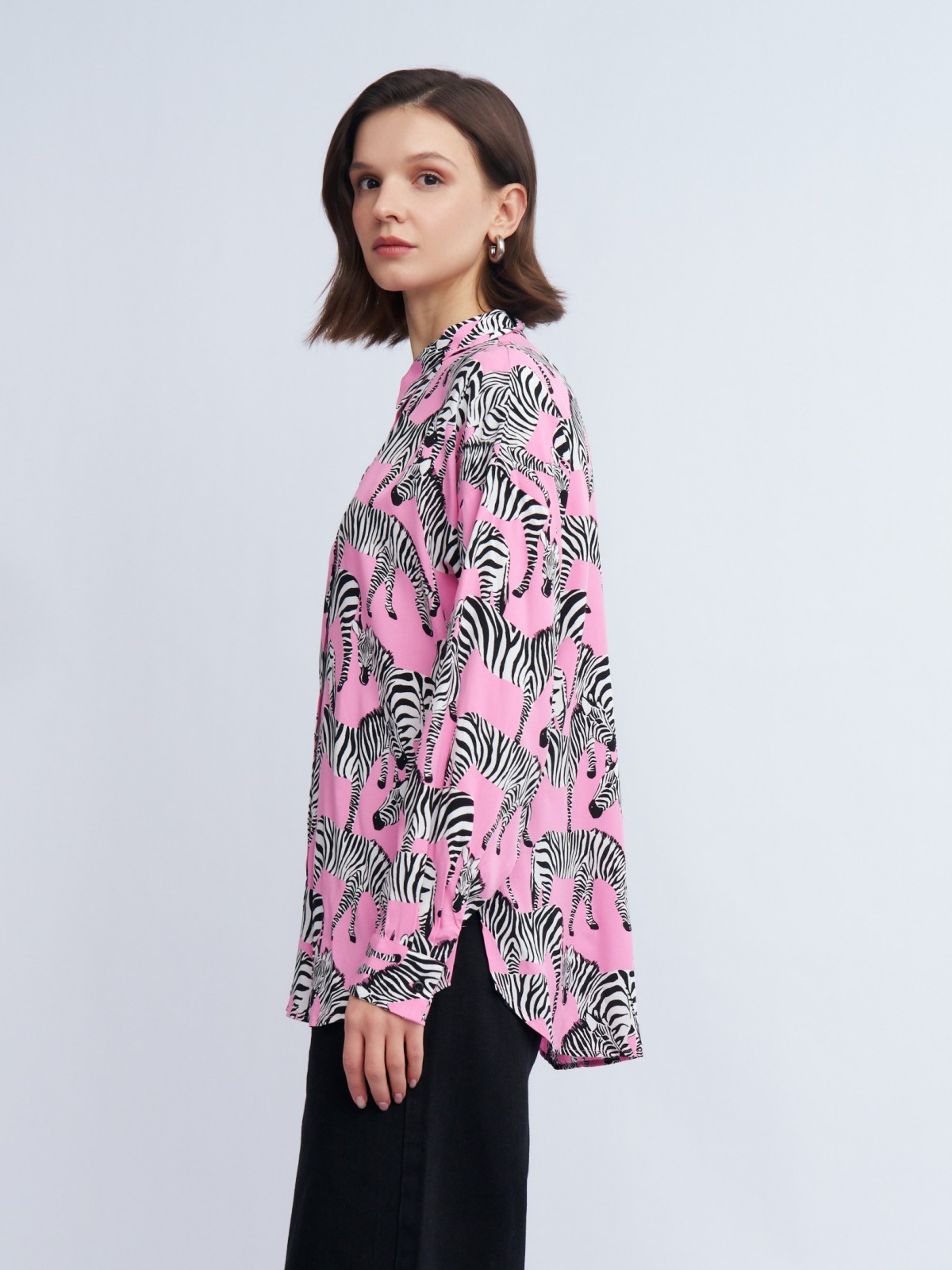 Рубашка из вискозы с принтом