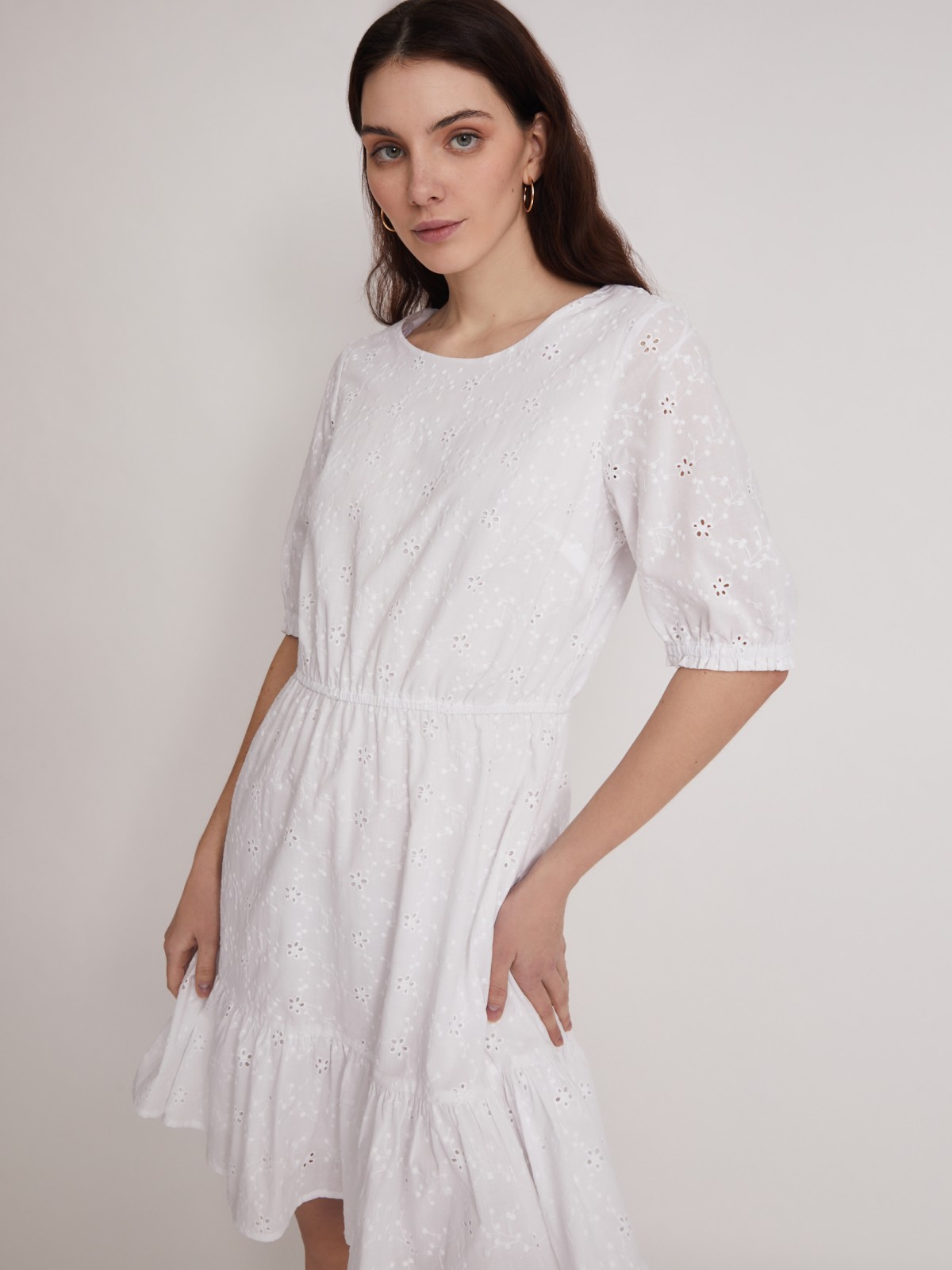 Платье zolla 023248259153, цвет белый, размер XS