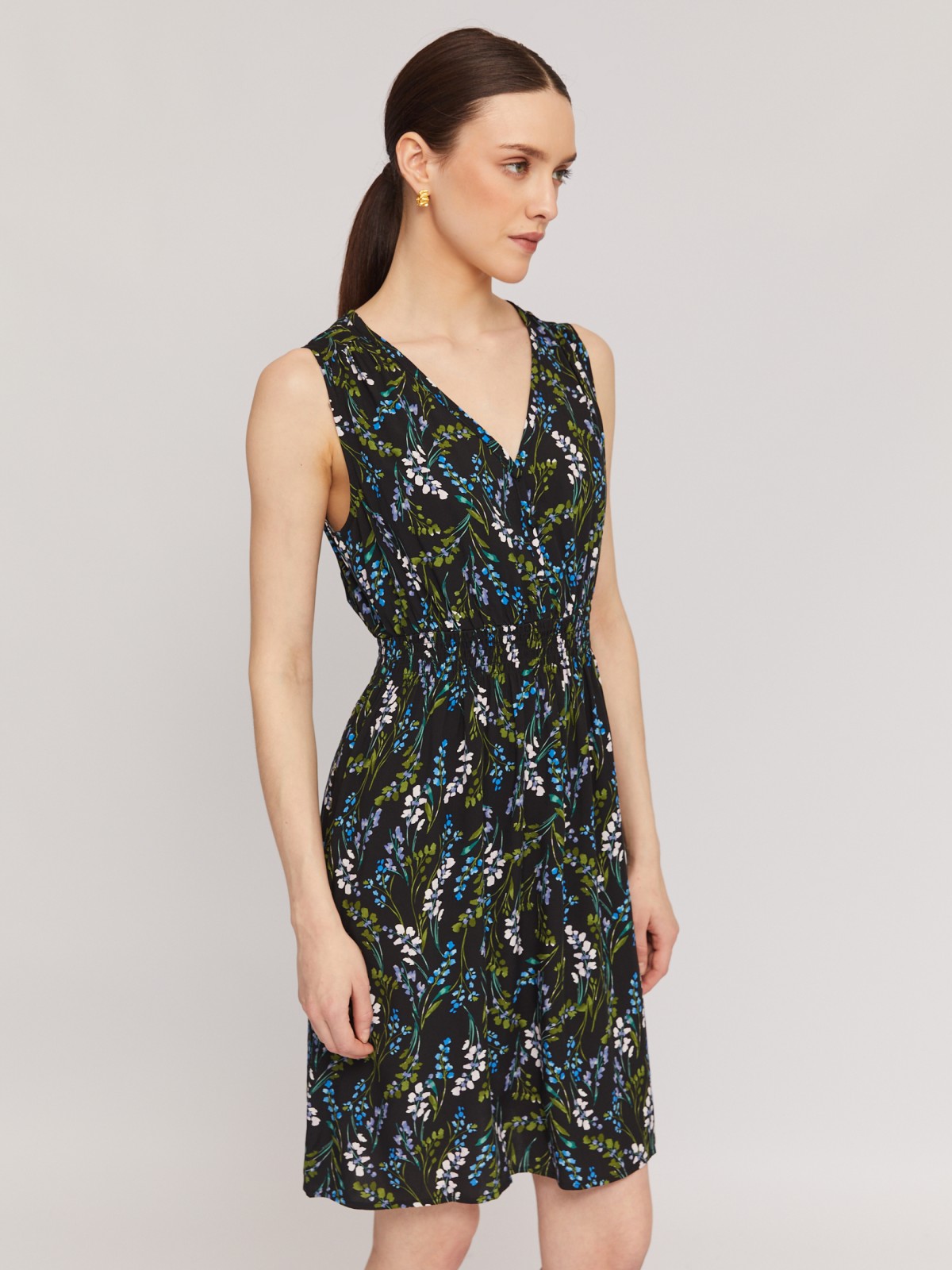 Платье без рукавов из вискозы с цветочным принтом zolla 02425827Y182, размер S - фото 5