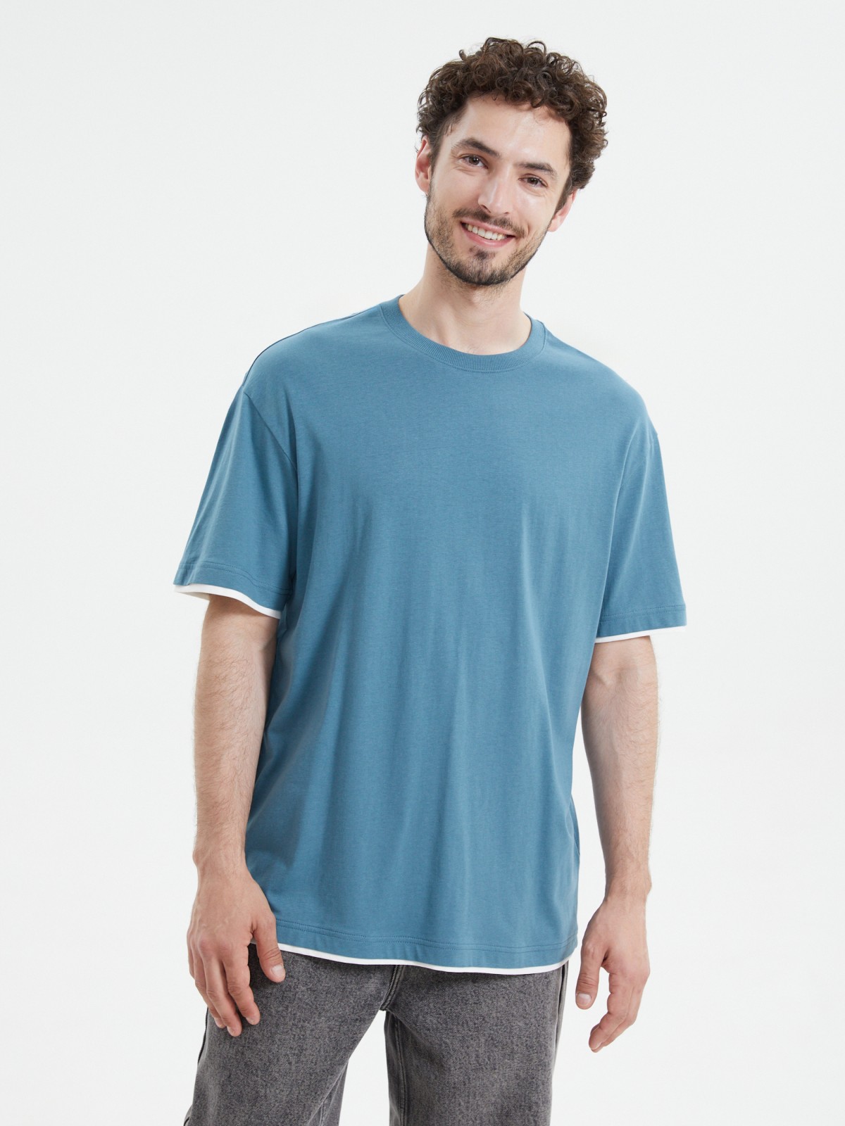 Футболка из хлопка с отделкой