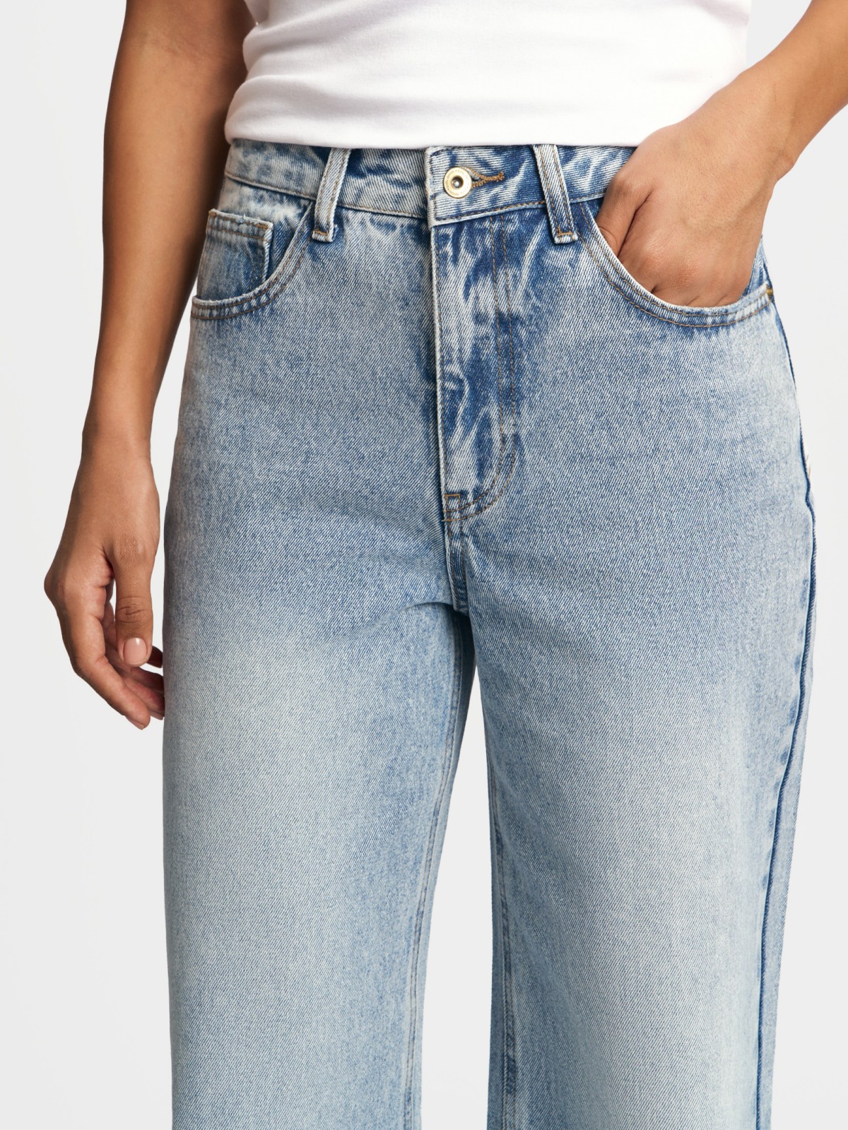 Джинсы силуэта Wide из хлопка