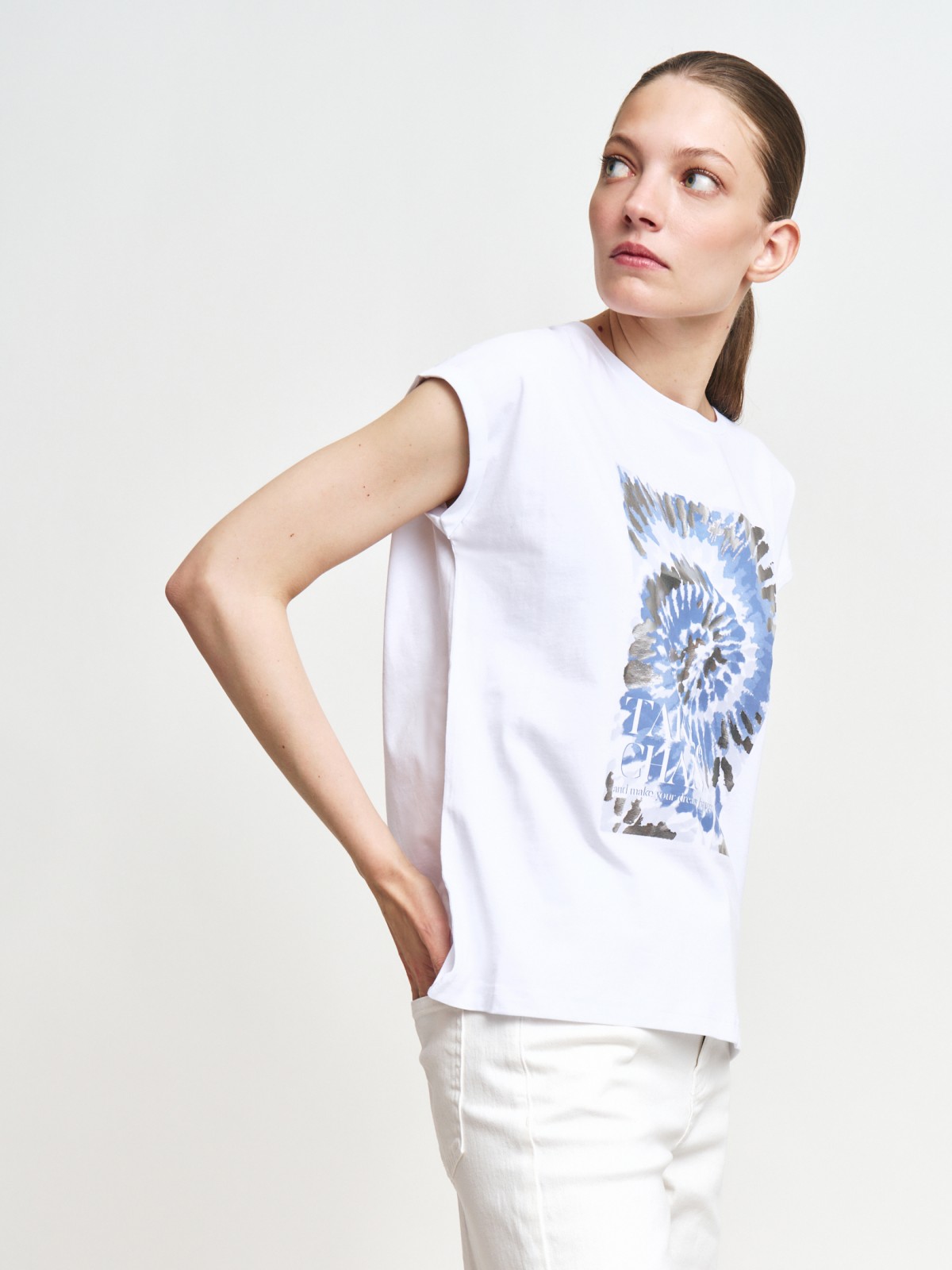 Футболка из хлопка с принтом тай-дай