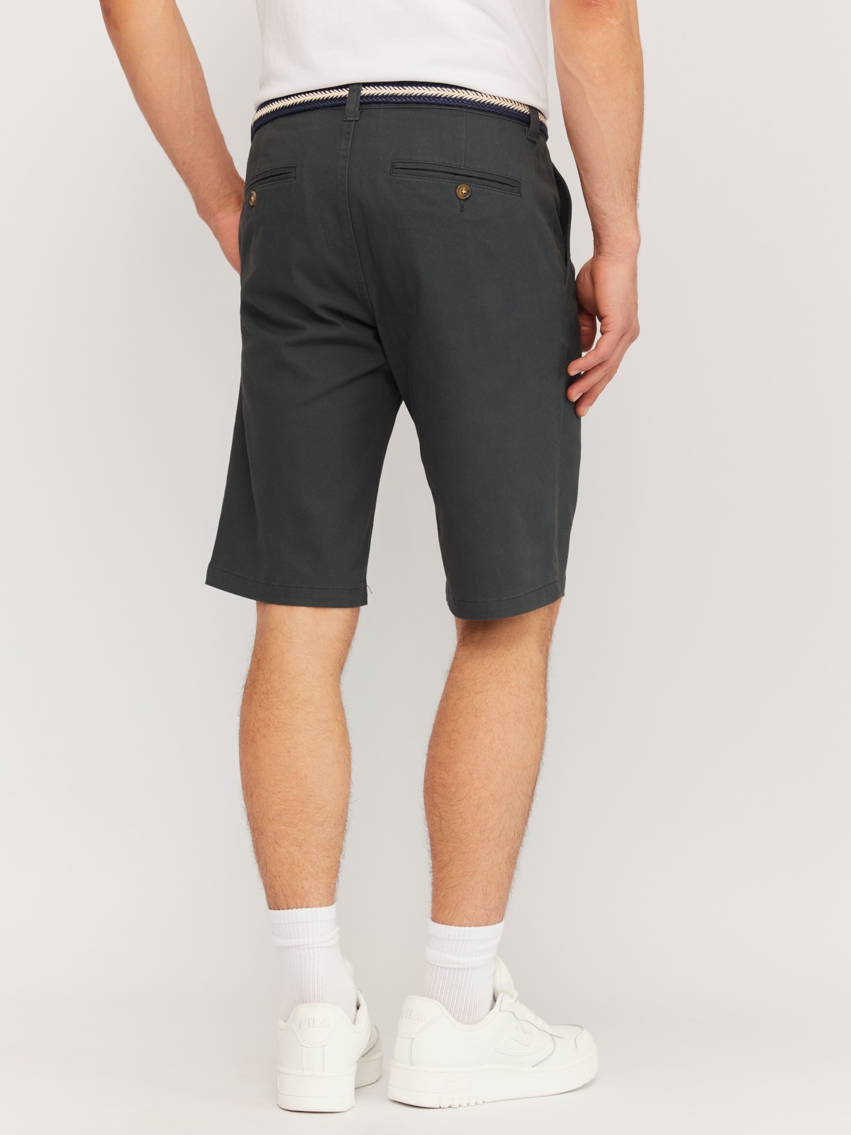 Удлинённые шорты из хлопка с ремнём