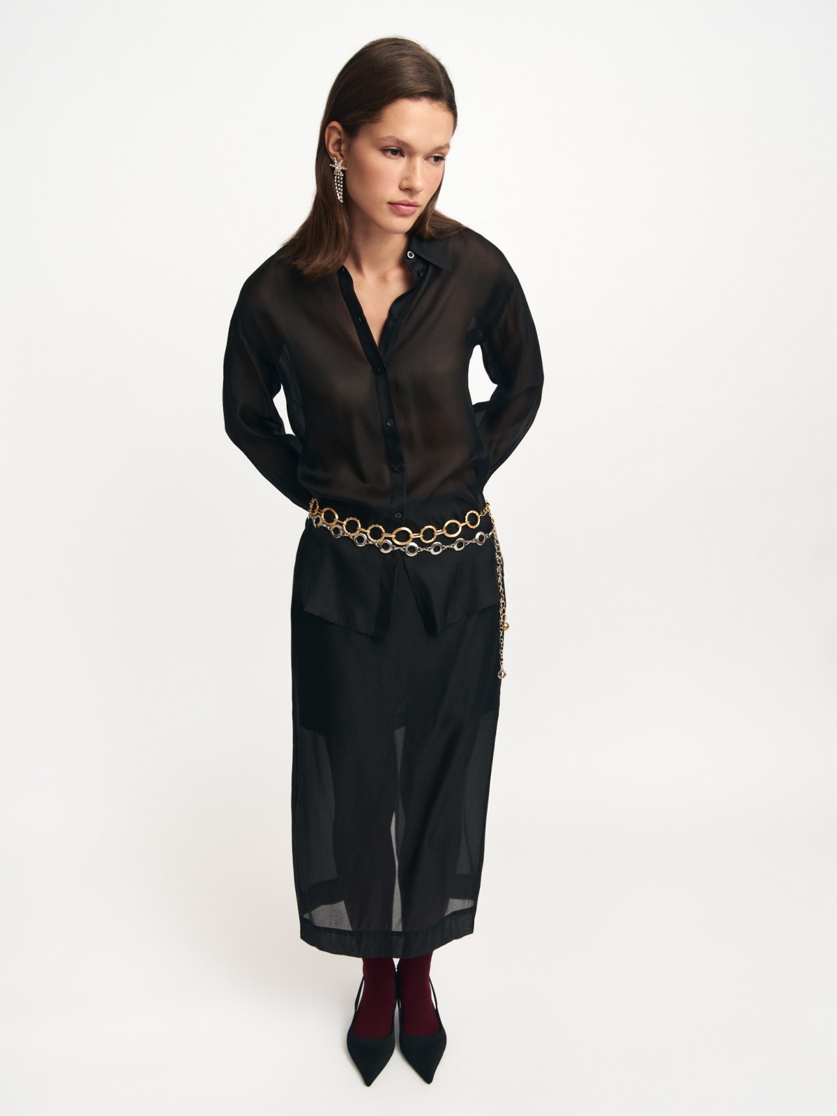 Полупрозрачная юбка из органзы