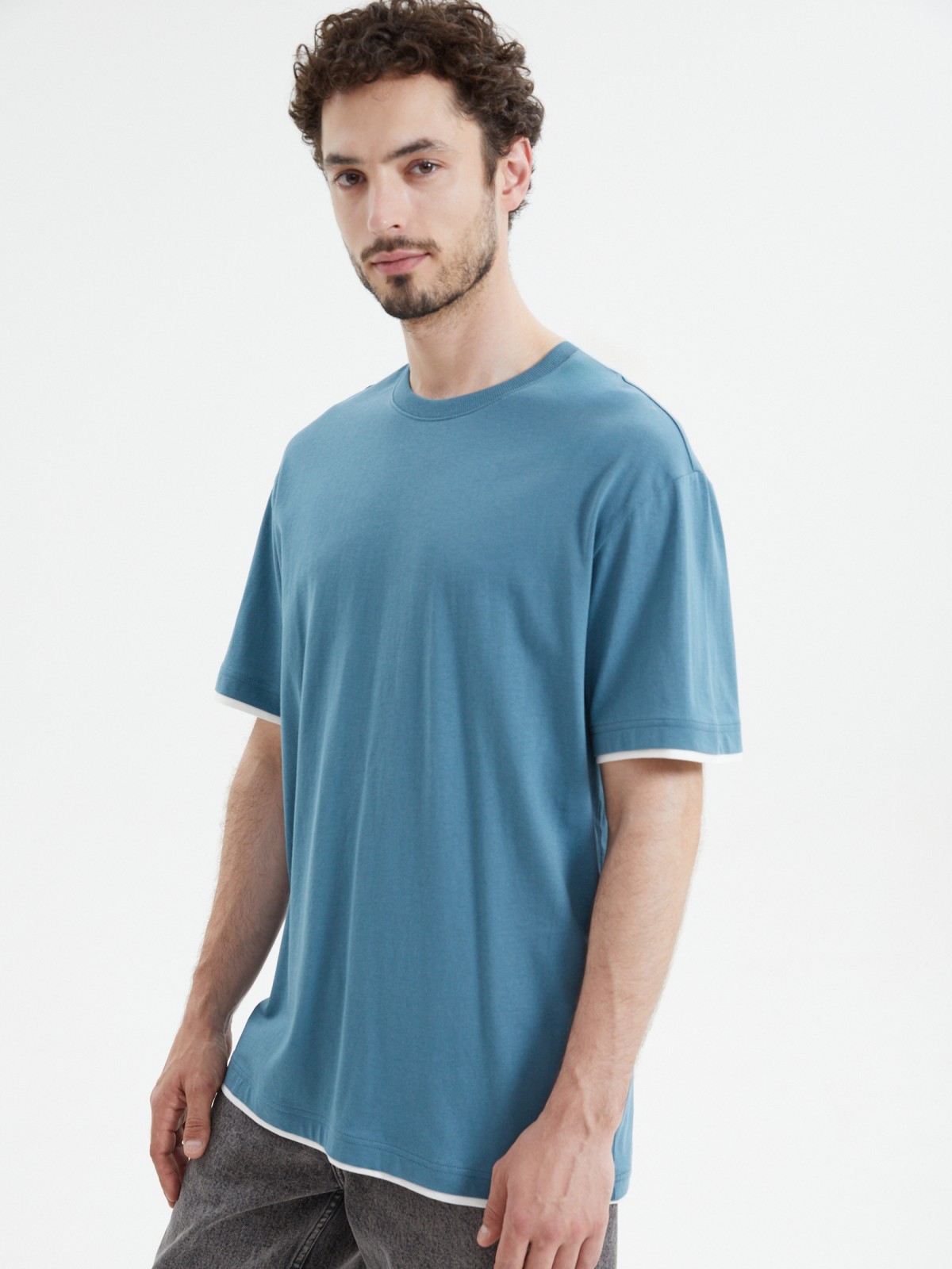 Футболка из хлопка с отделкой