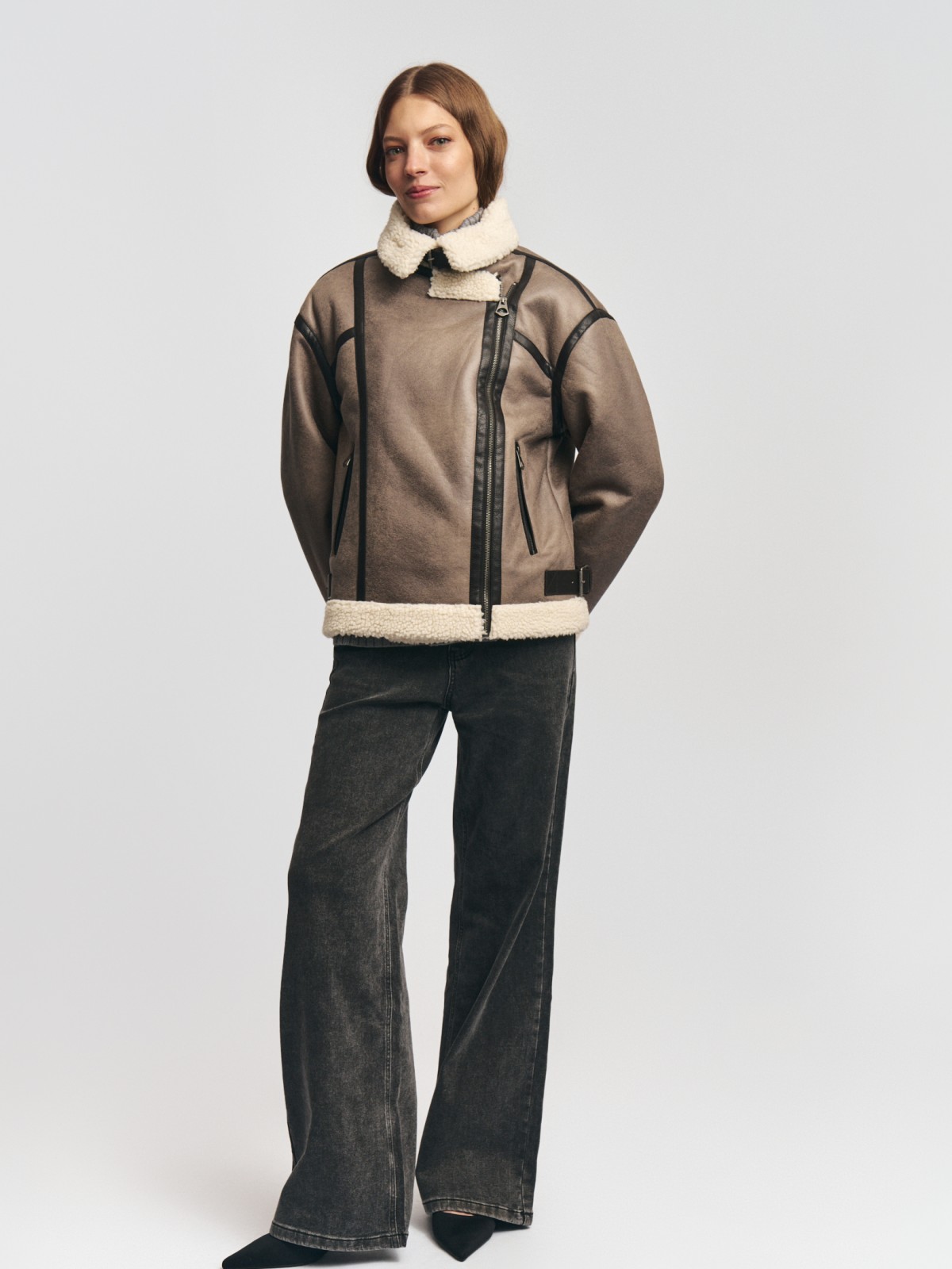 Тёплая косуха-дублёнка из экозамши с экомехом