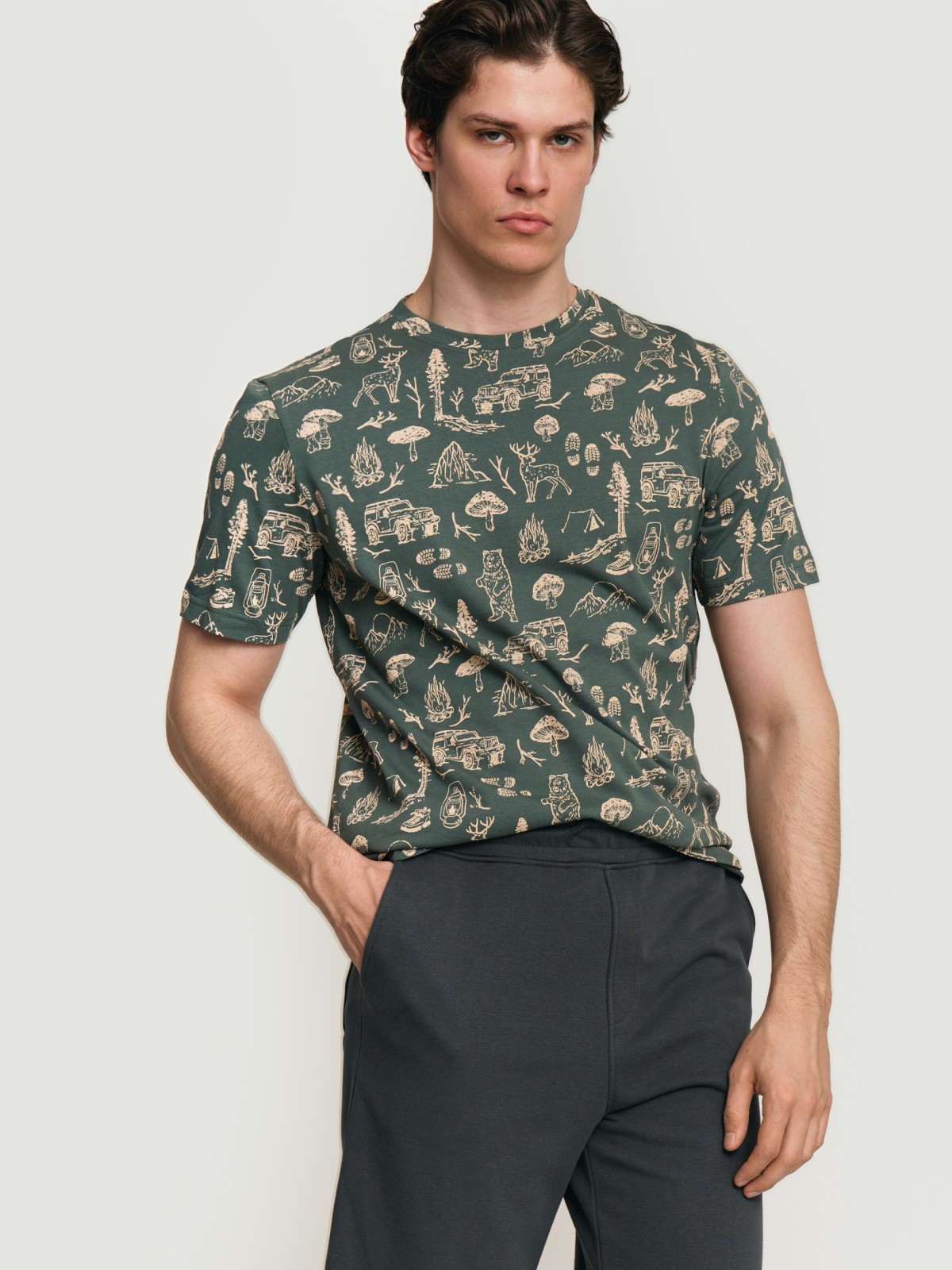 Футболка из хлопка с принтом