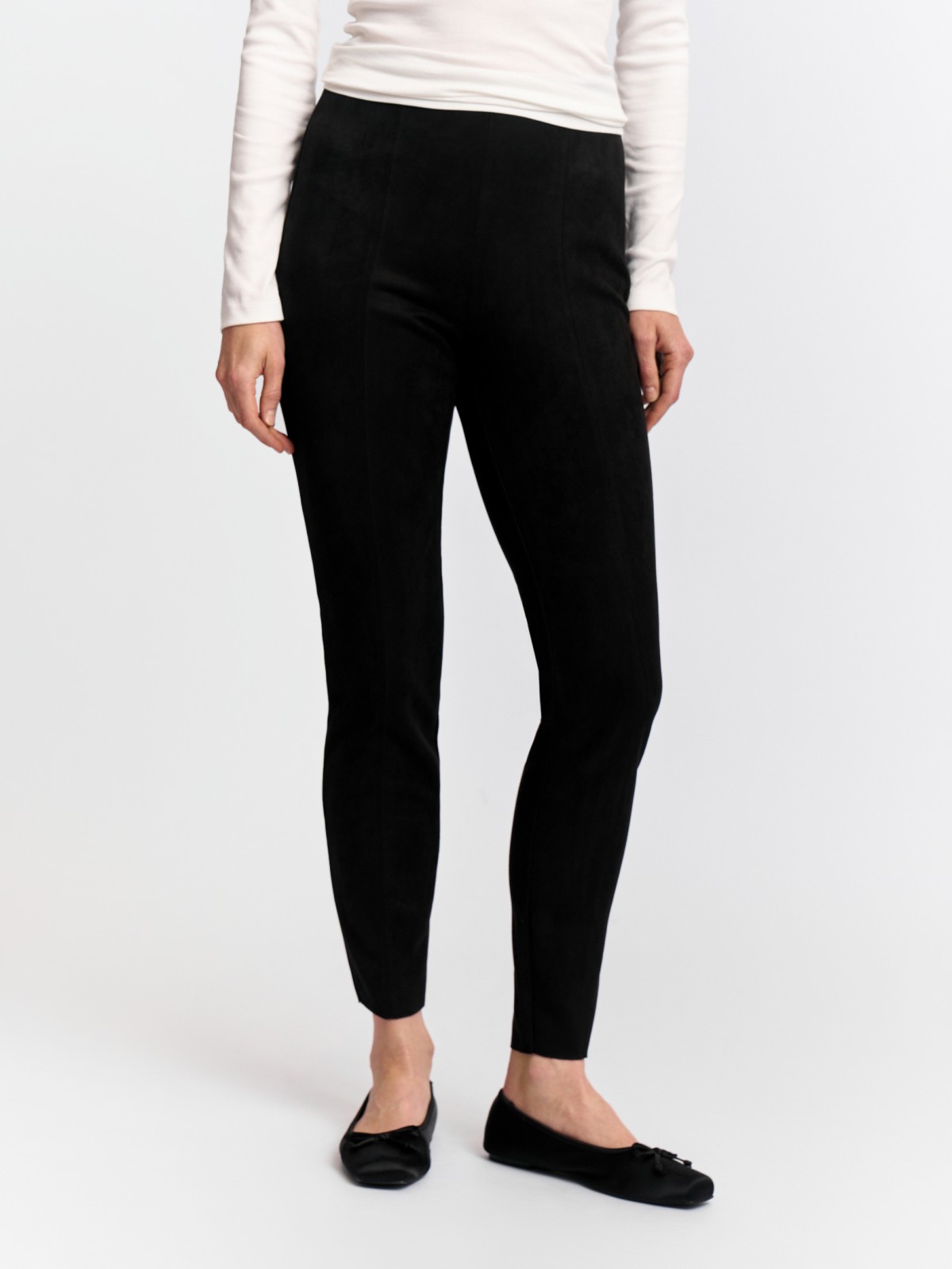 Легинсы из экозамши со стрелками