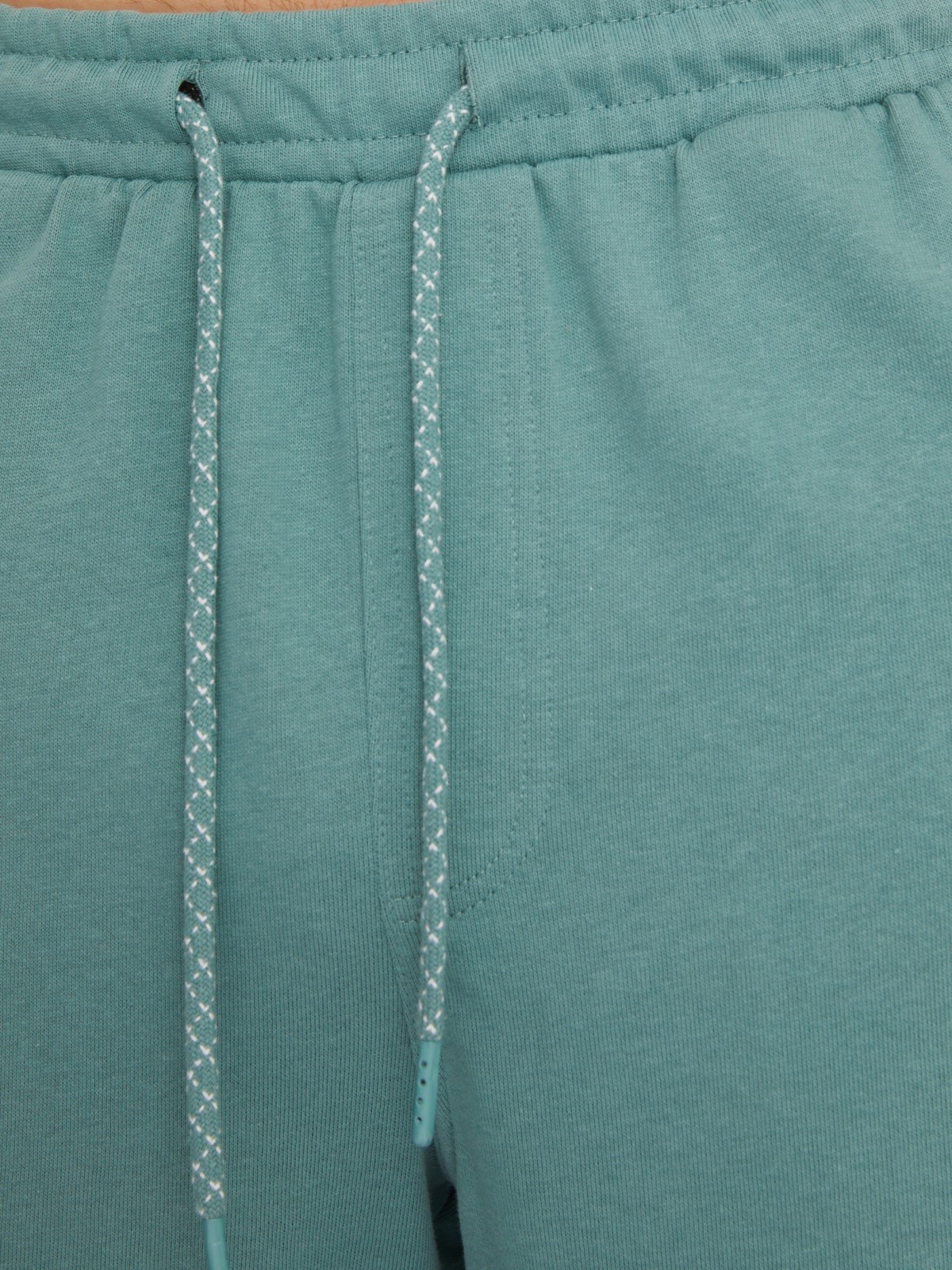 Трикотажные шорты на резинке из хлопка zolla 213317J5Q012, цвет бирюзовый, размер XS - фото 5