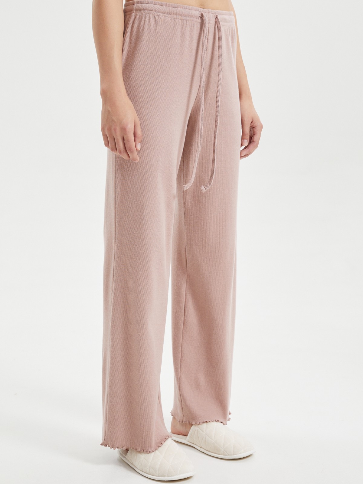 Штаны на резинке из хлопка с оборками