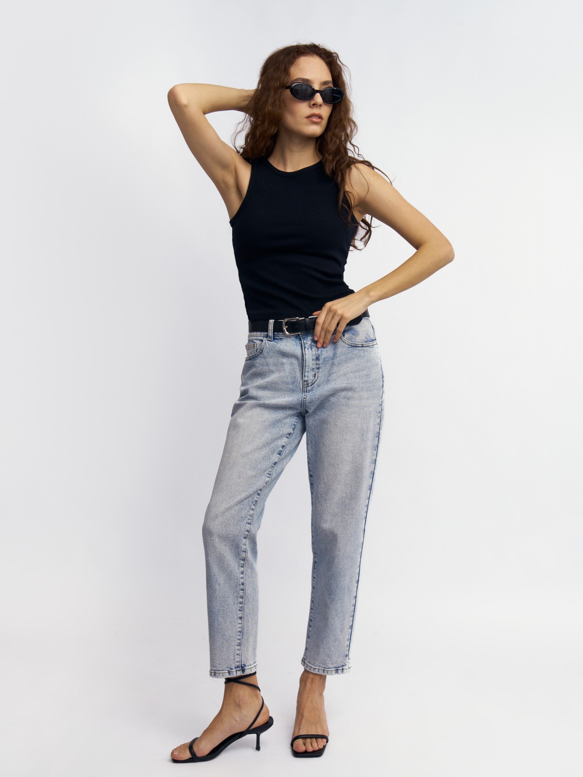 Джинсы силуэта Mom comfort из хлопка