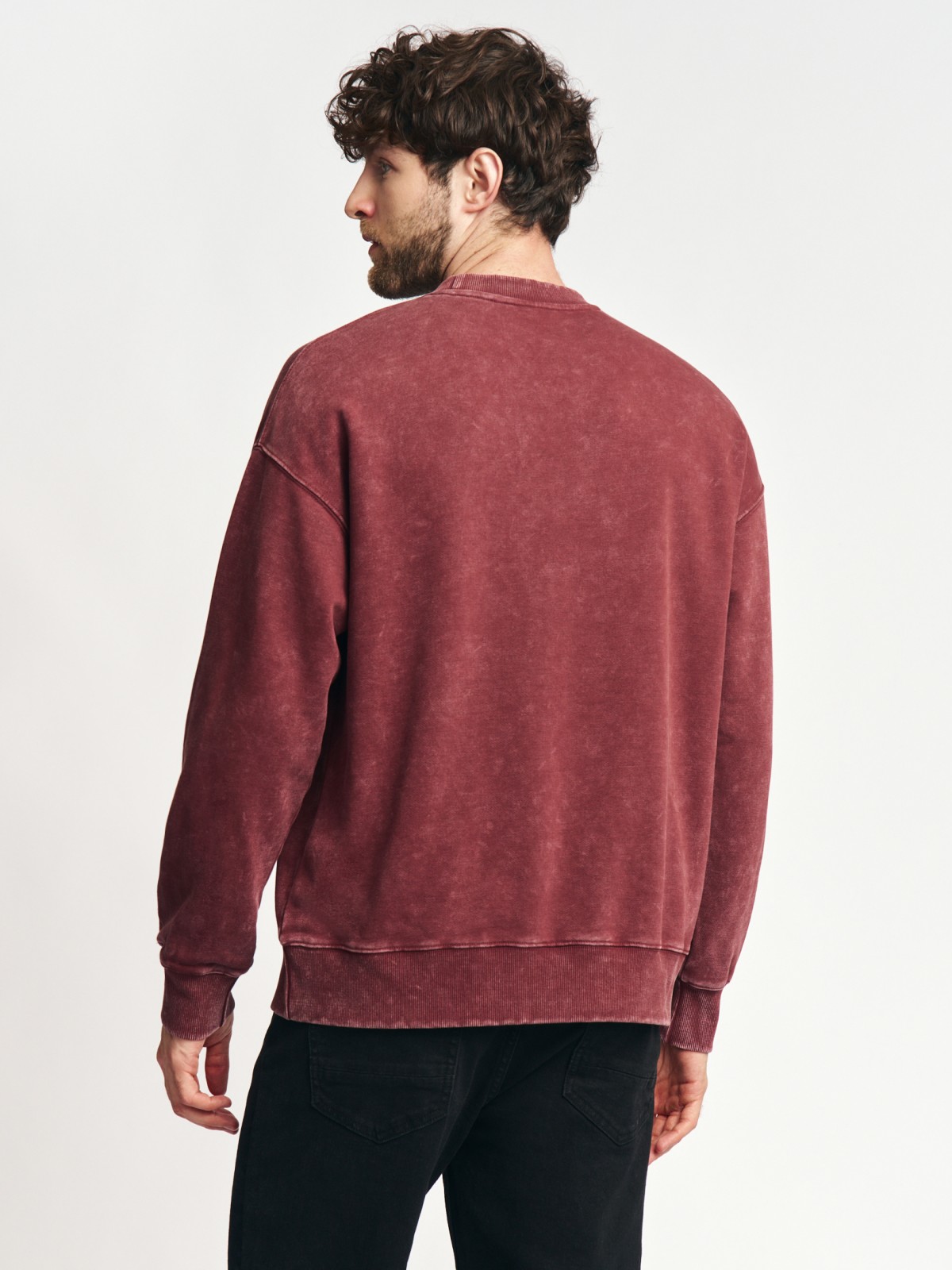 Трикотажный свитшот однотонный