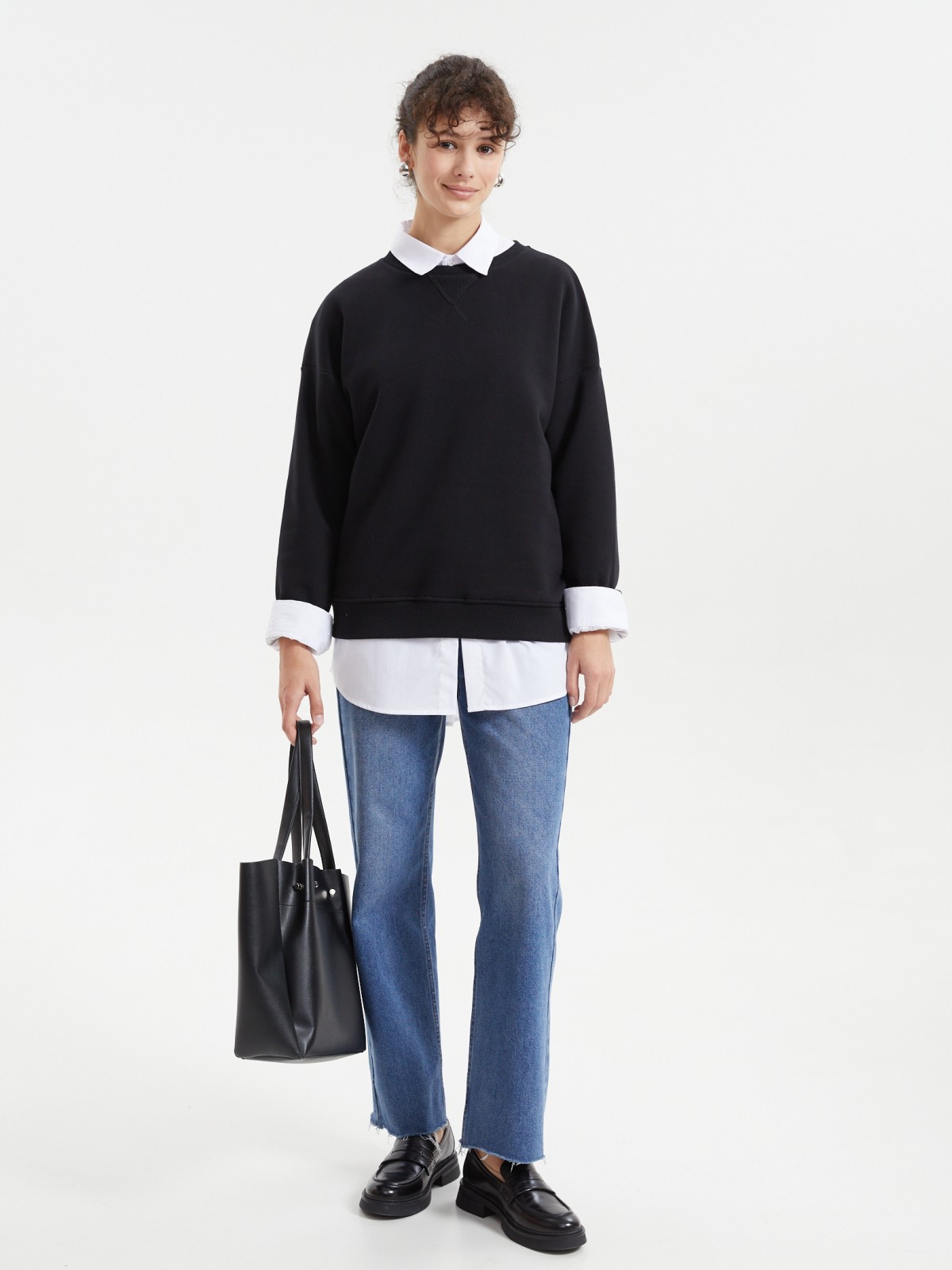 Однотонный трикотажный свитшот