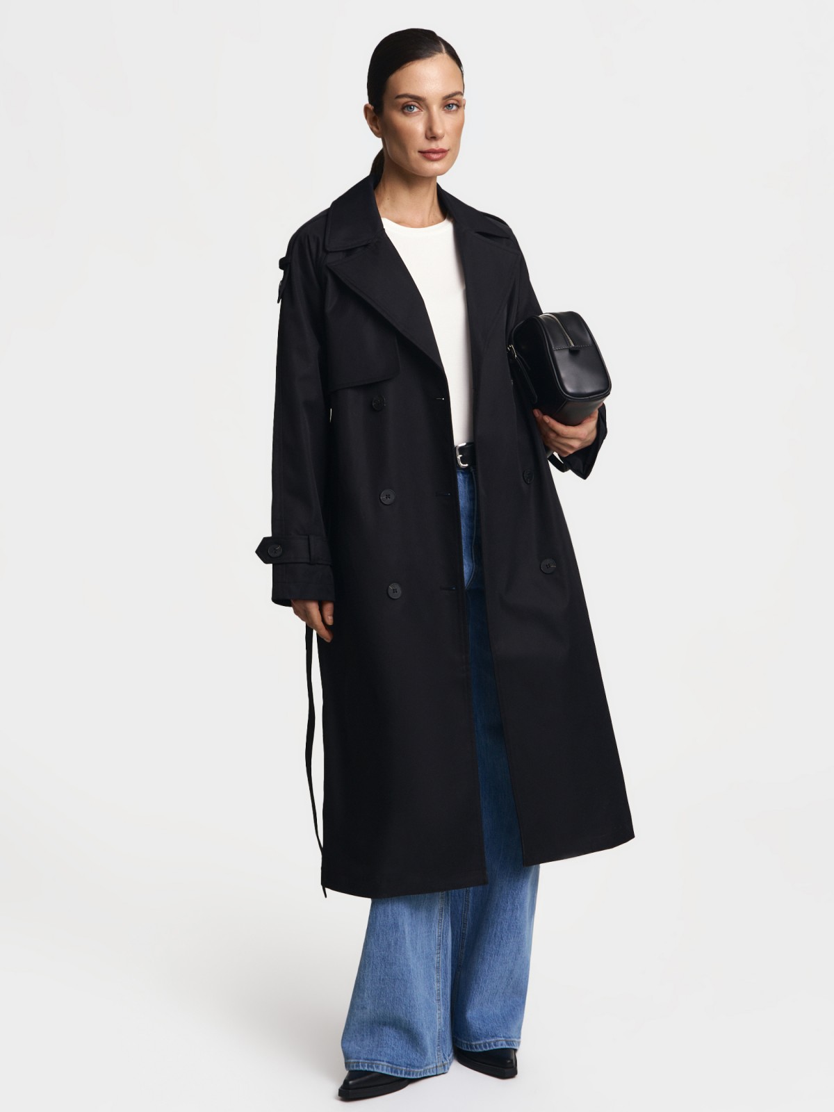 Двубортный тренчкот с поясом