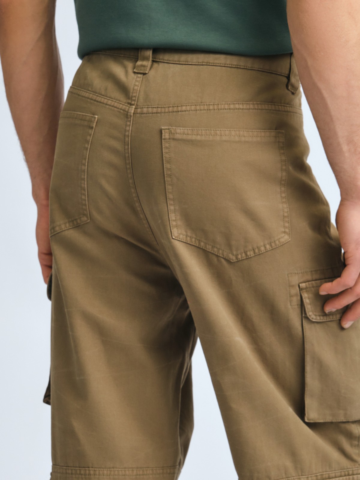 Брюки из хлопка с карманами карго