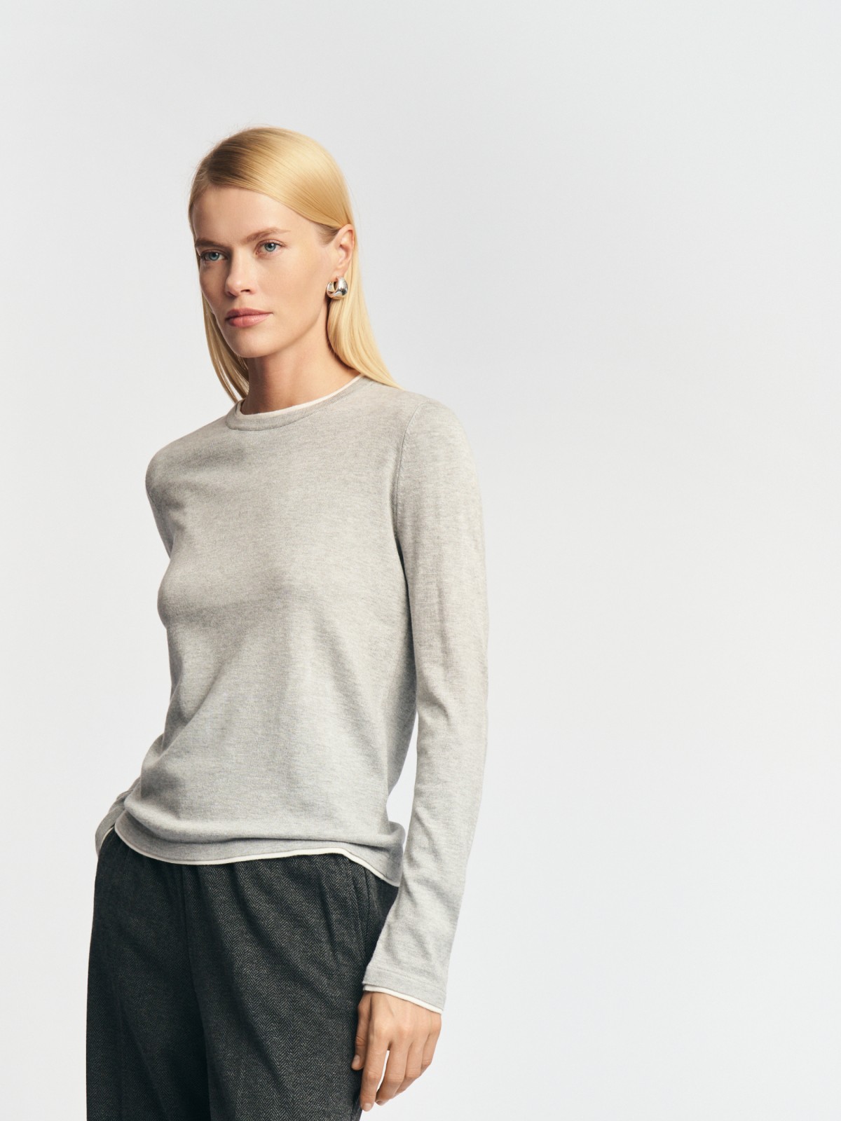 Трикотажный джемпер с отделкой