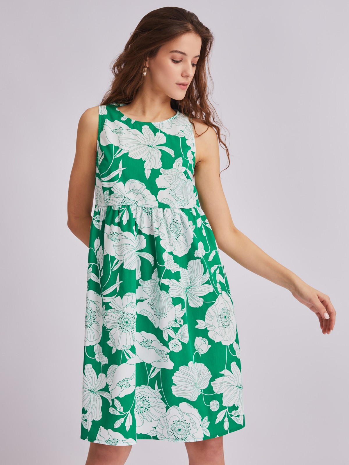 Платье zolla 023258291523, цвет зеленый, размер XS - фото 4