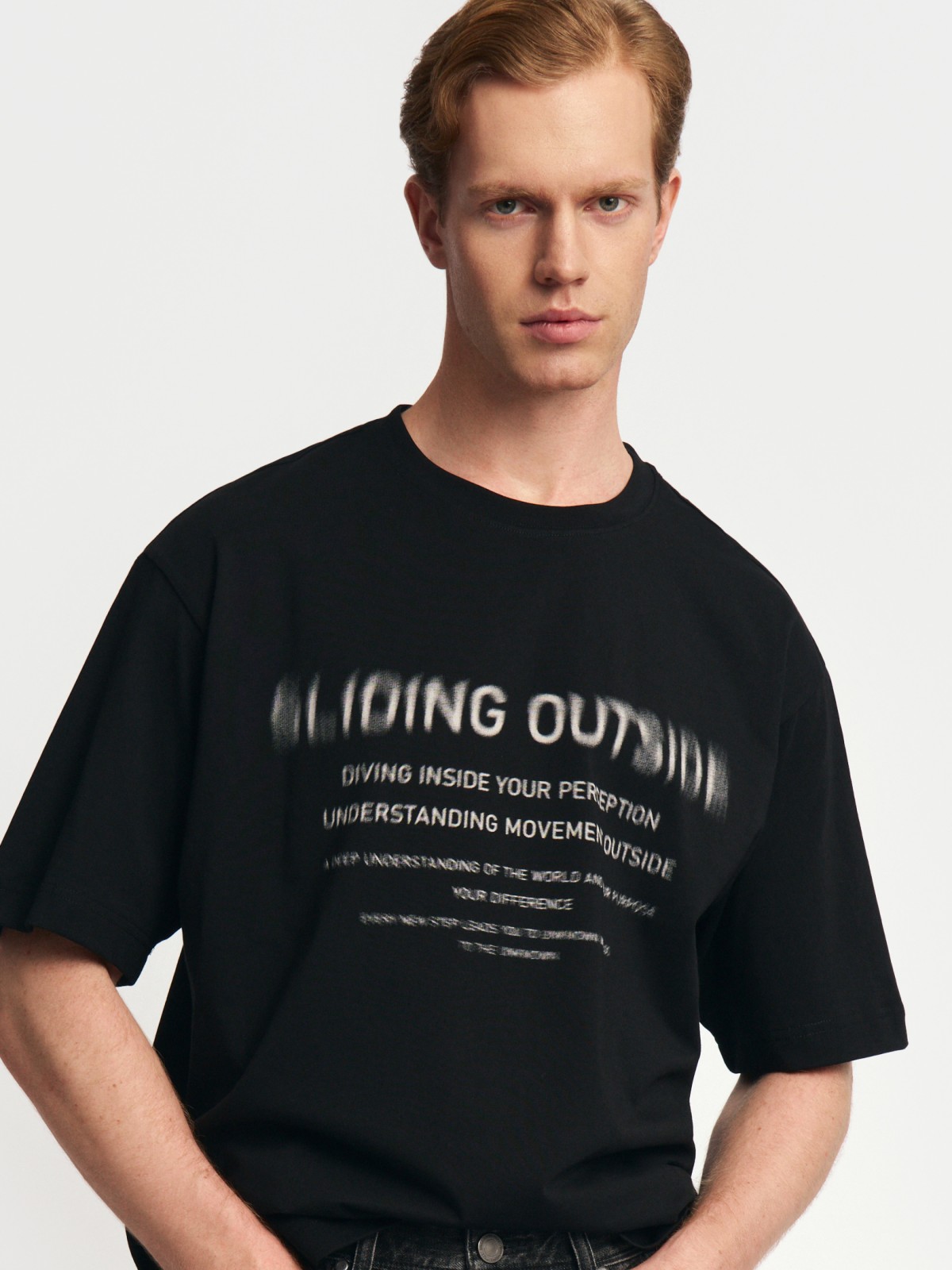 Футболка оверсайз из хлопка с принтом