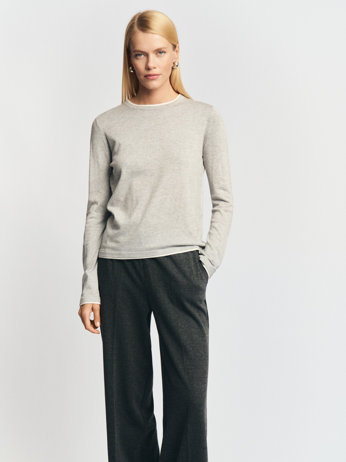 Трикотажный джемпер с отделкой