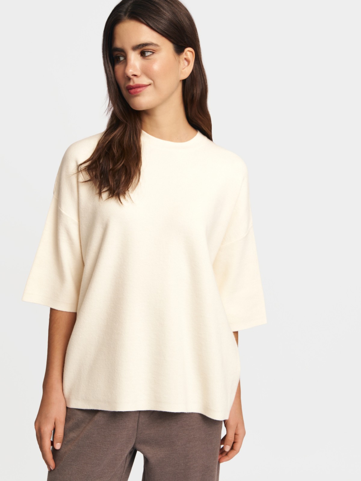 Трикотажный джемпер с коротким рукавом