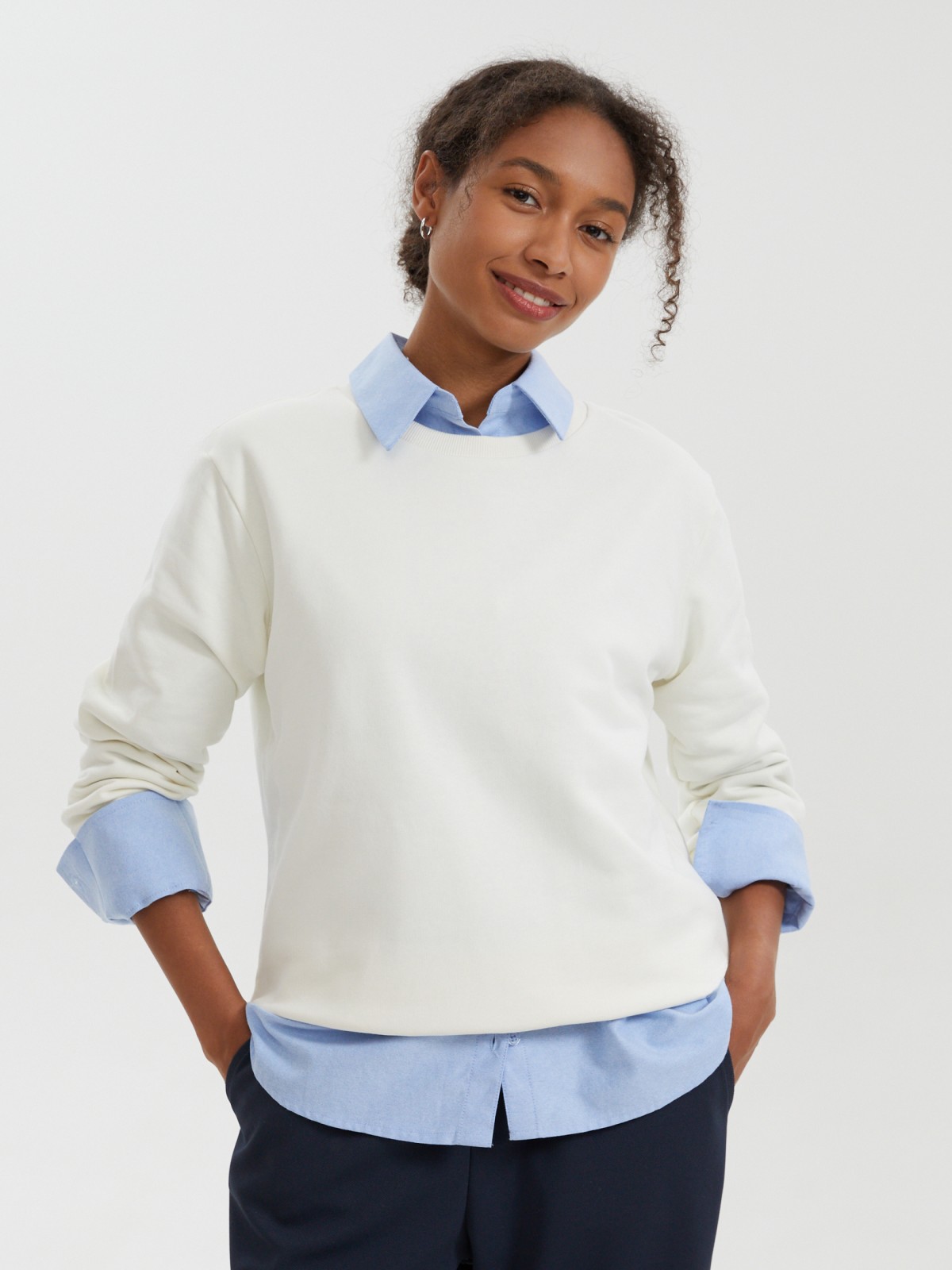 Базовый утеплённый свитшот с начёсом