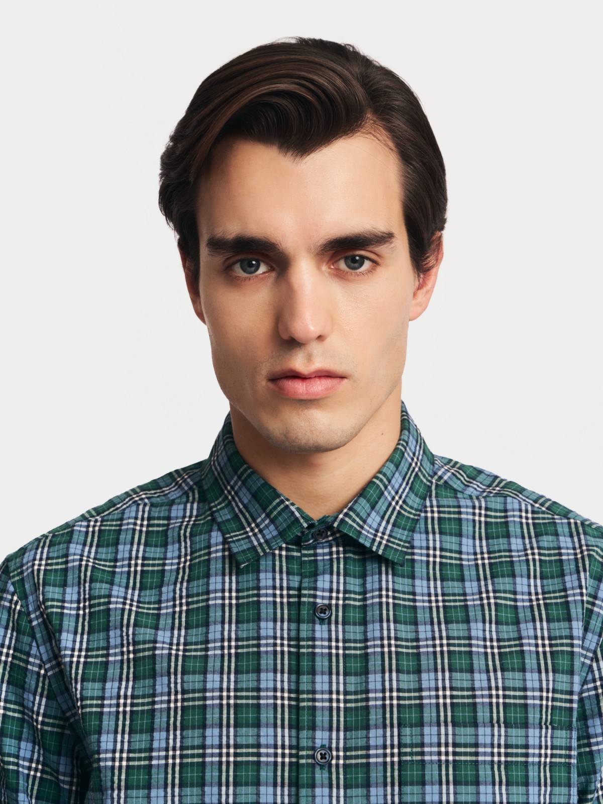 Рубашка в клетку с длинным рукавом