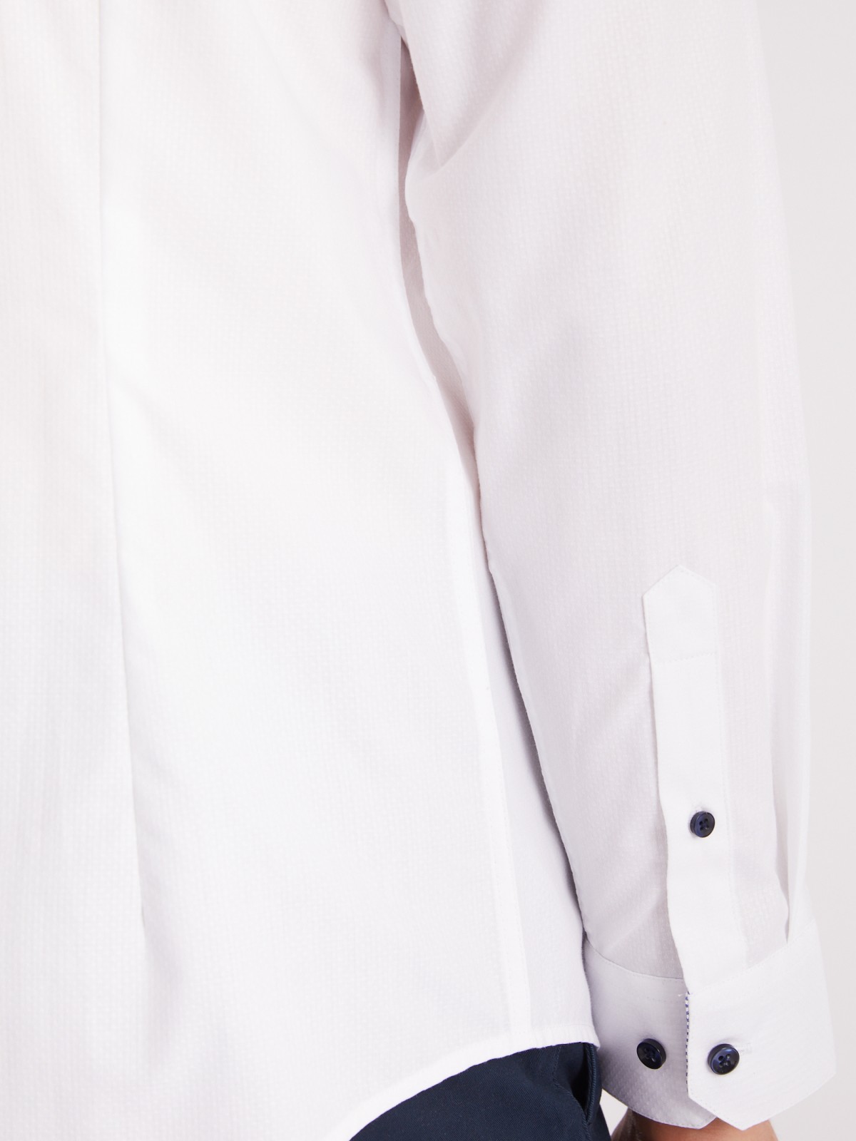 Рубашка полуприлегающего силуэта с длинным рукавом zolla 013312162073, цвет белый, размер M - фото 5
