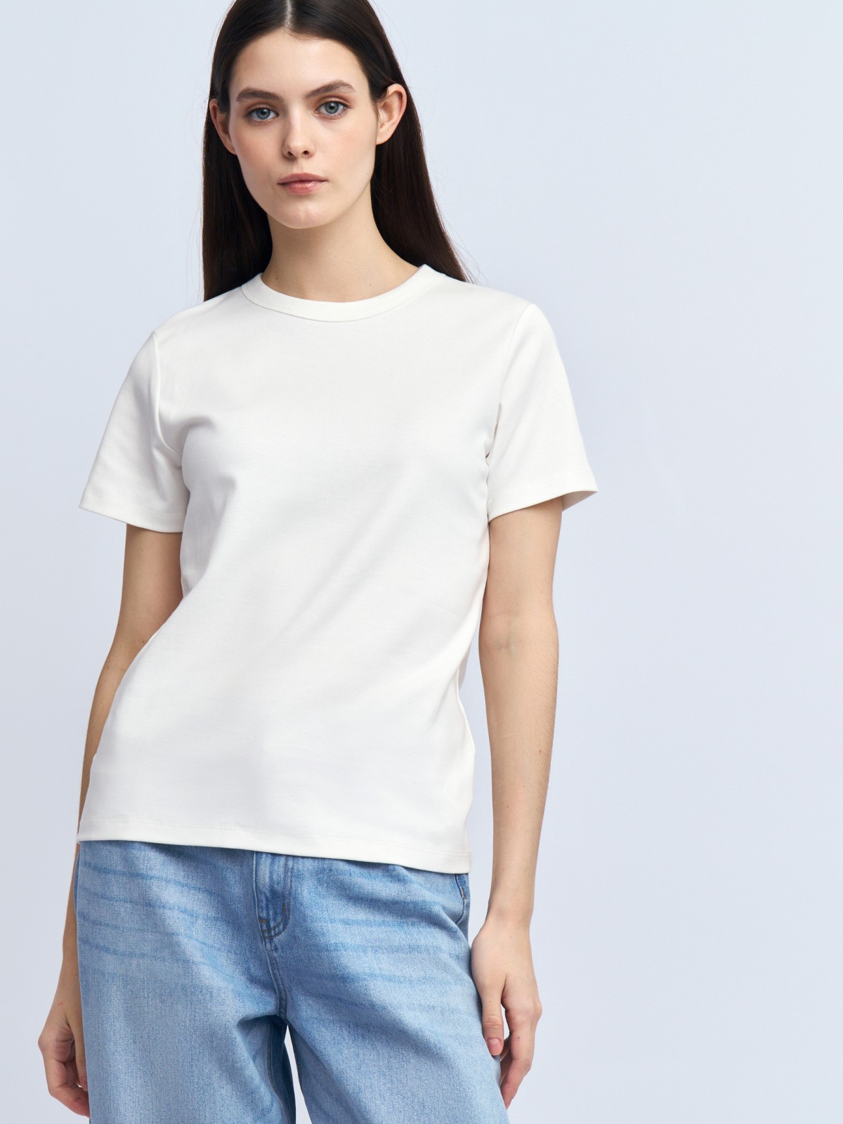 Футболка из хлопка однотонная